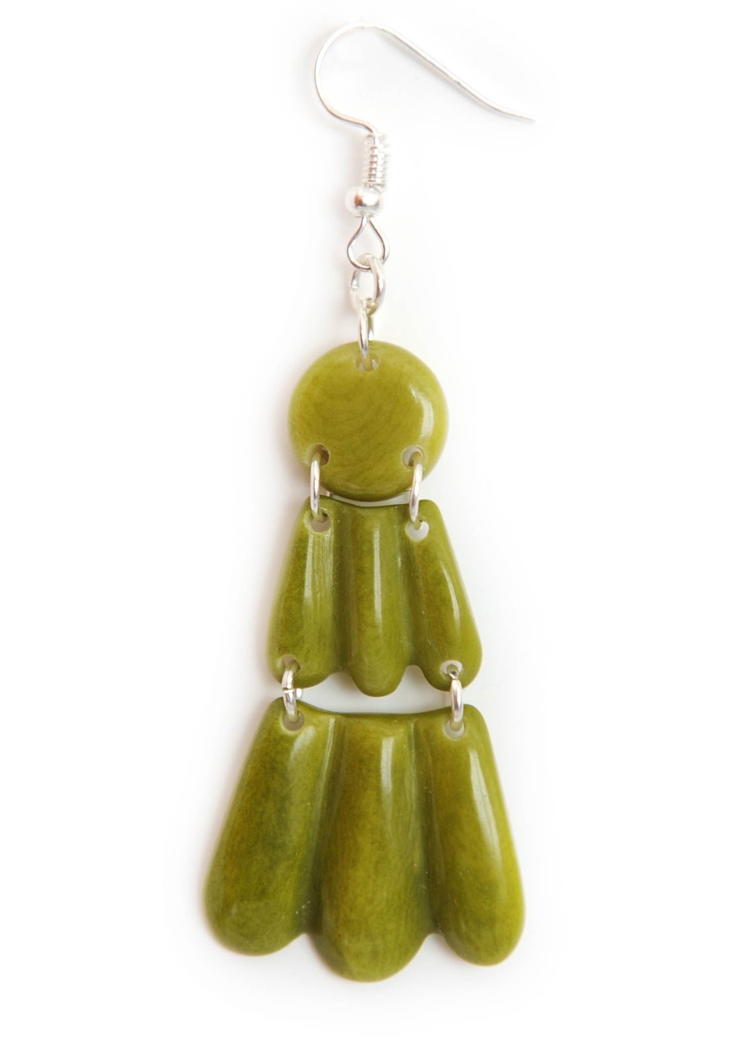 Sourire Multicolore Boucles d'oreilles Kaia ivoire végétal longues
