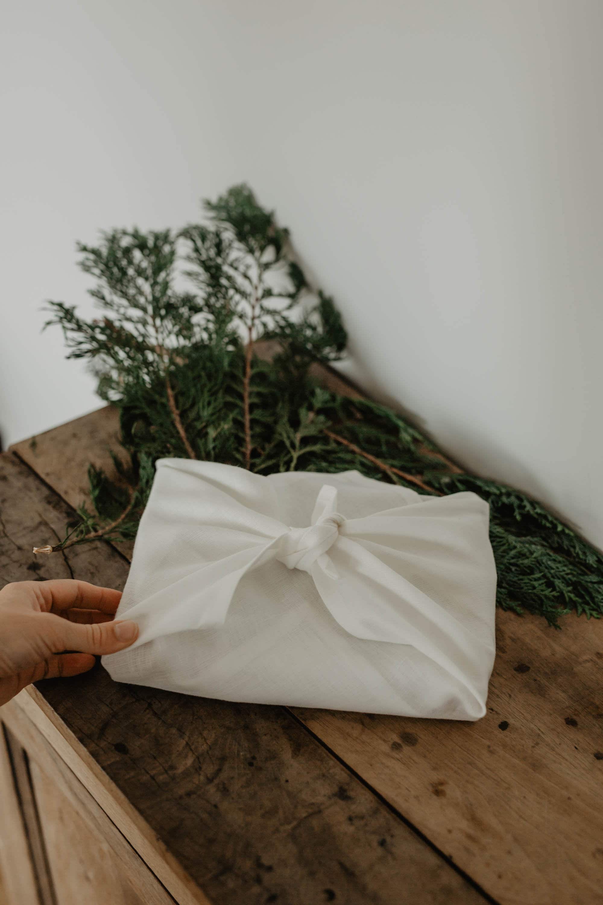 Laumė linen Christmas Linen furoshiki en lin réutilisable