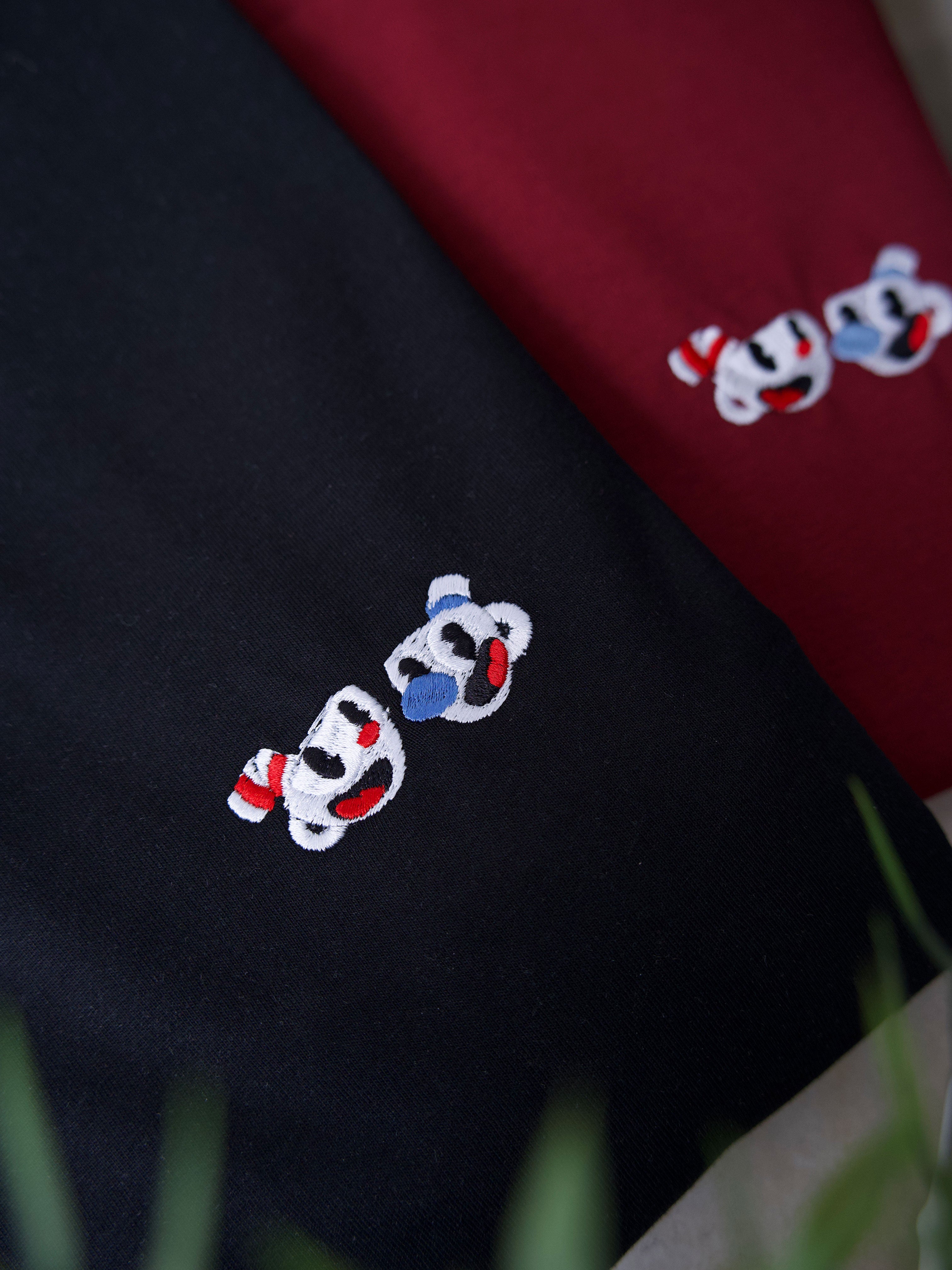 Juste Un T-shirt T-shirts Brodés CupHead t-shirt brodé, coton biologique