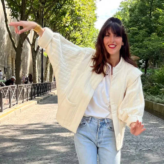 PANTRUCHE Vestes ISADORA veste crème en gaze de coton
