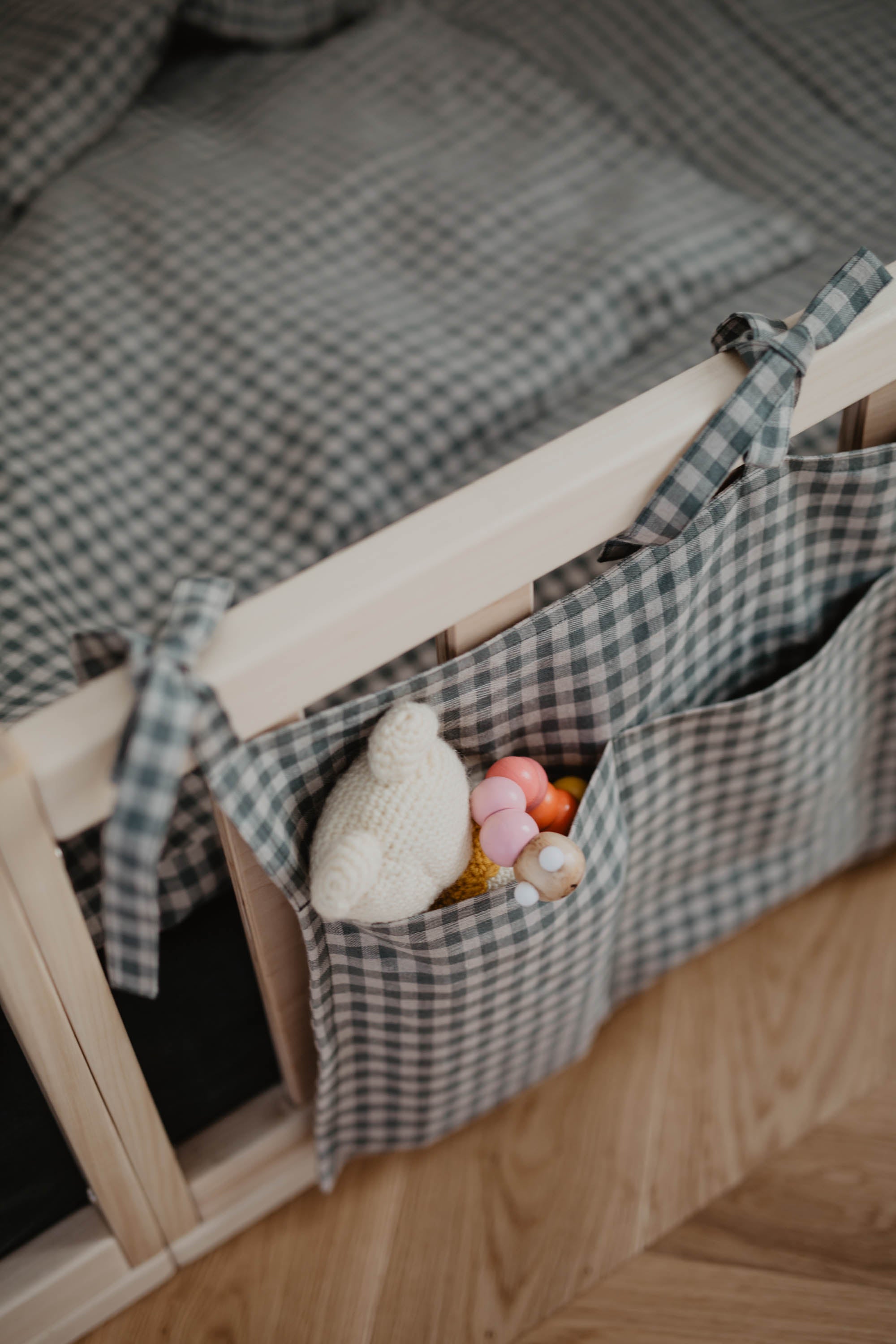 Laumė linen Baby and Kids organiseur de lit bébé en lin 2 poches
