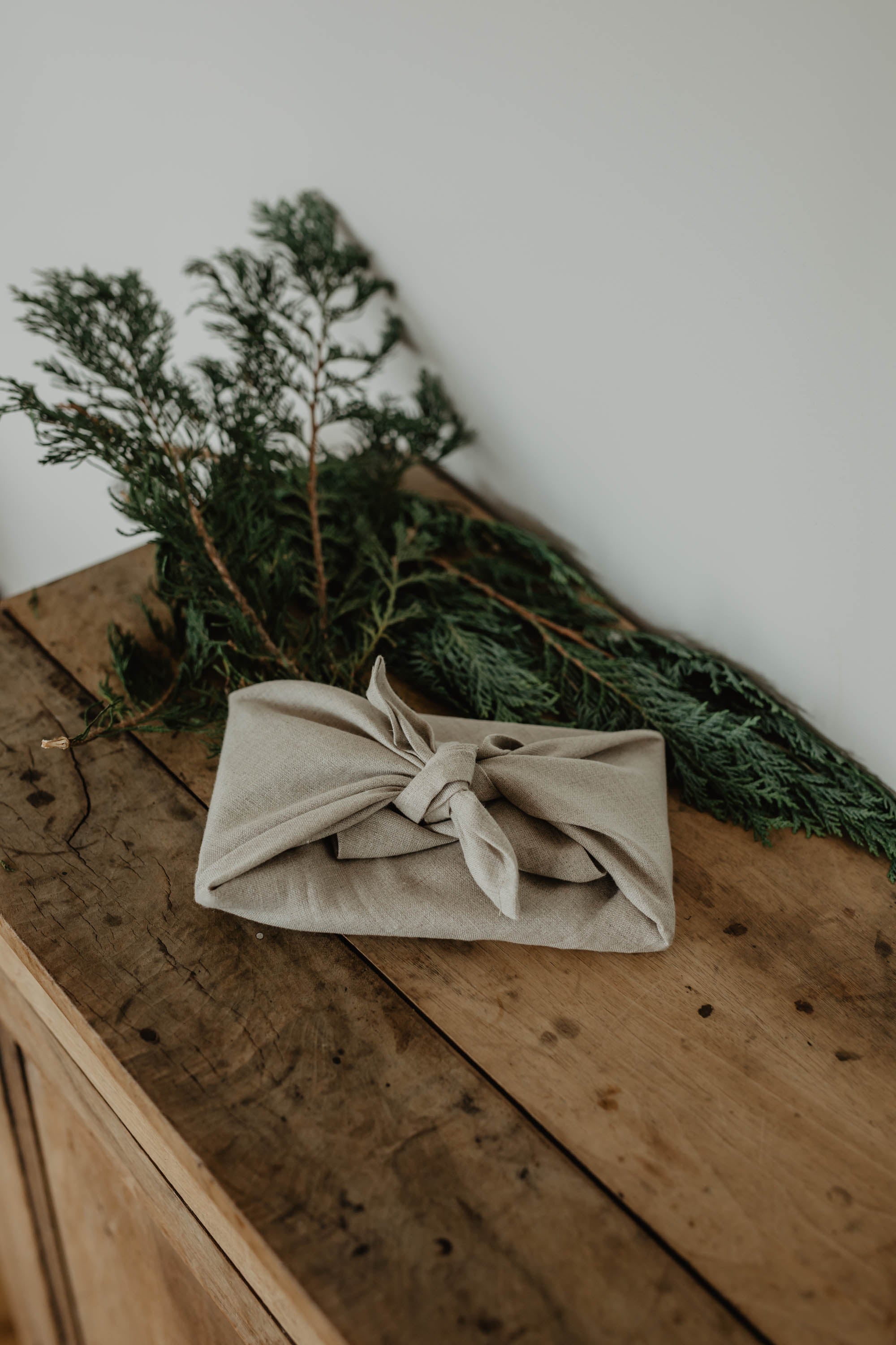 Laumė linen Christmas Linen furoshiki en lin réutilisable