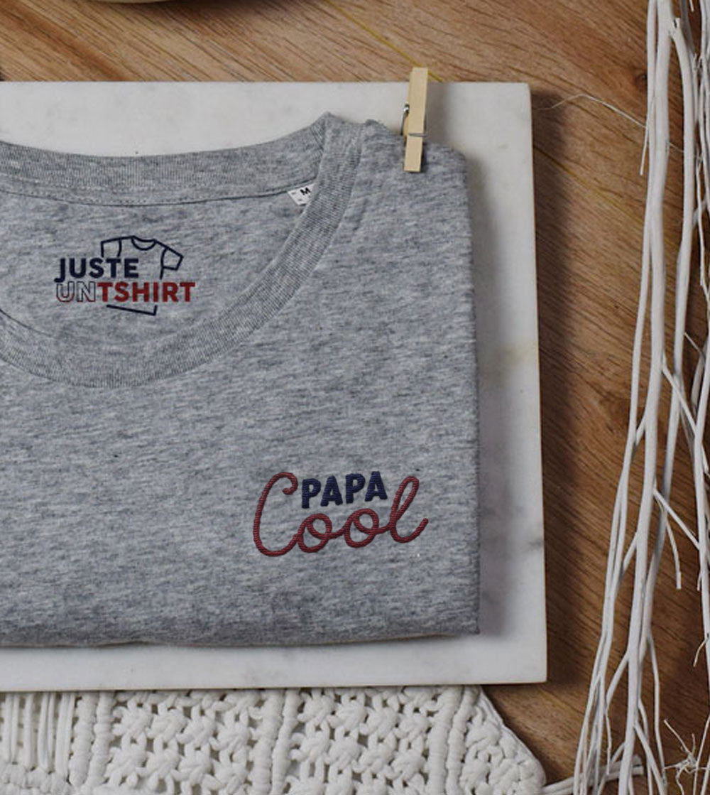 Juste Un T-shirt T-shirts Brodés Papa Cool t-shirt brodé S-XXL
