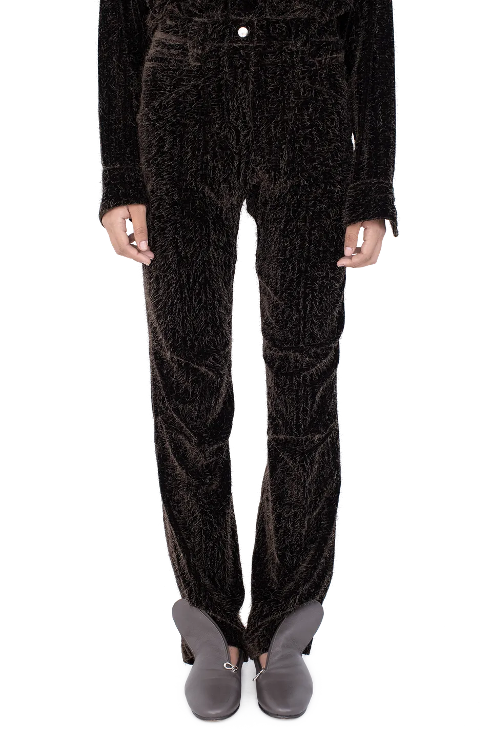 Kiko Kostadinov Bottoms CASSOWARY Trousers Hickory 34 en velours
