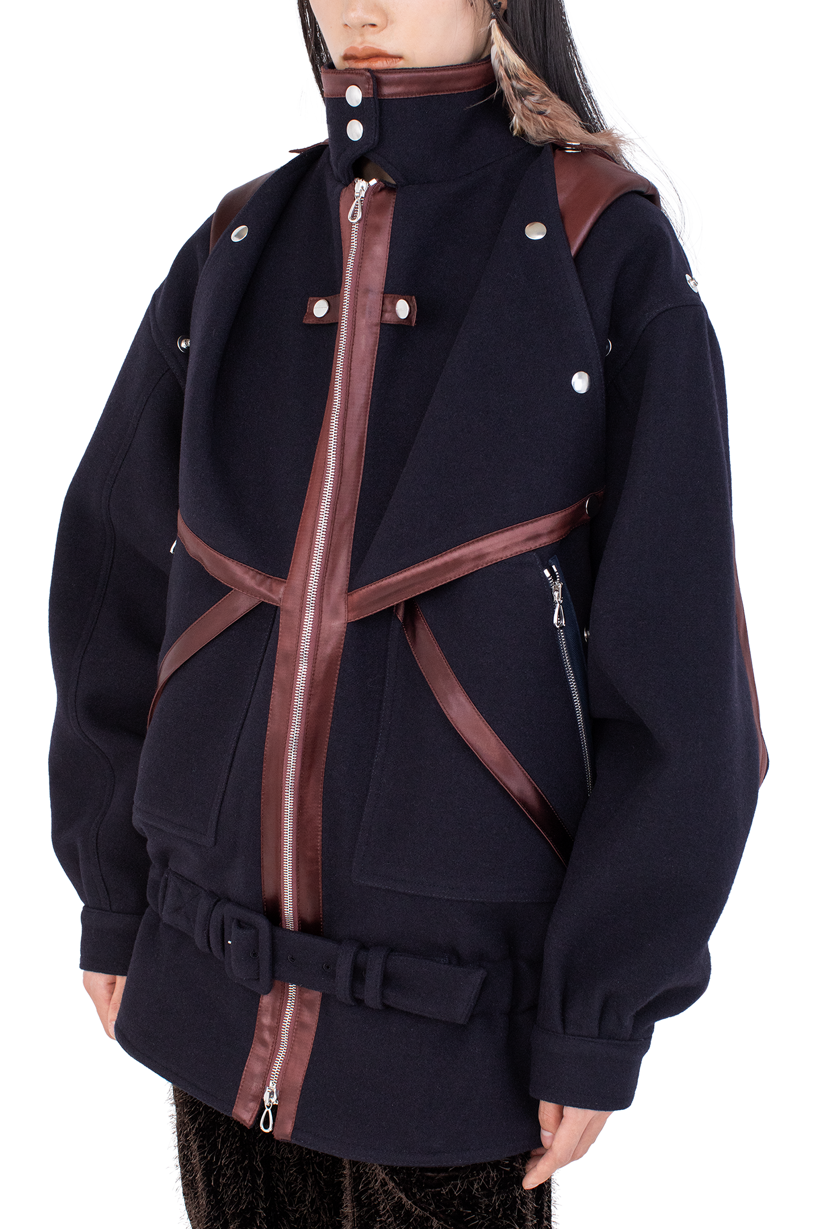 Kiko Kostadinov Outerwear HERON Belted Jacket veste Midnight Blue