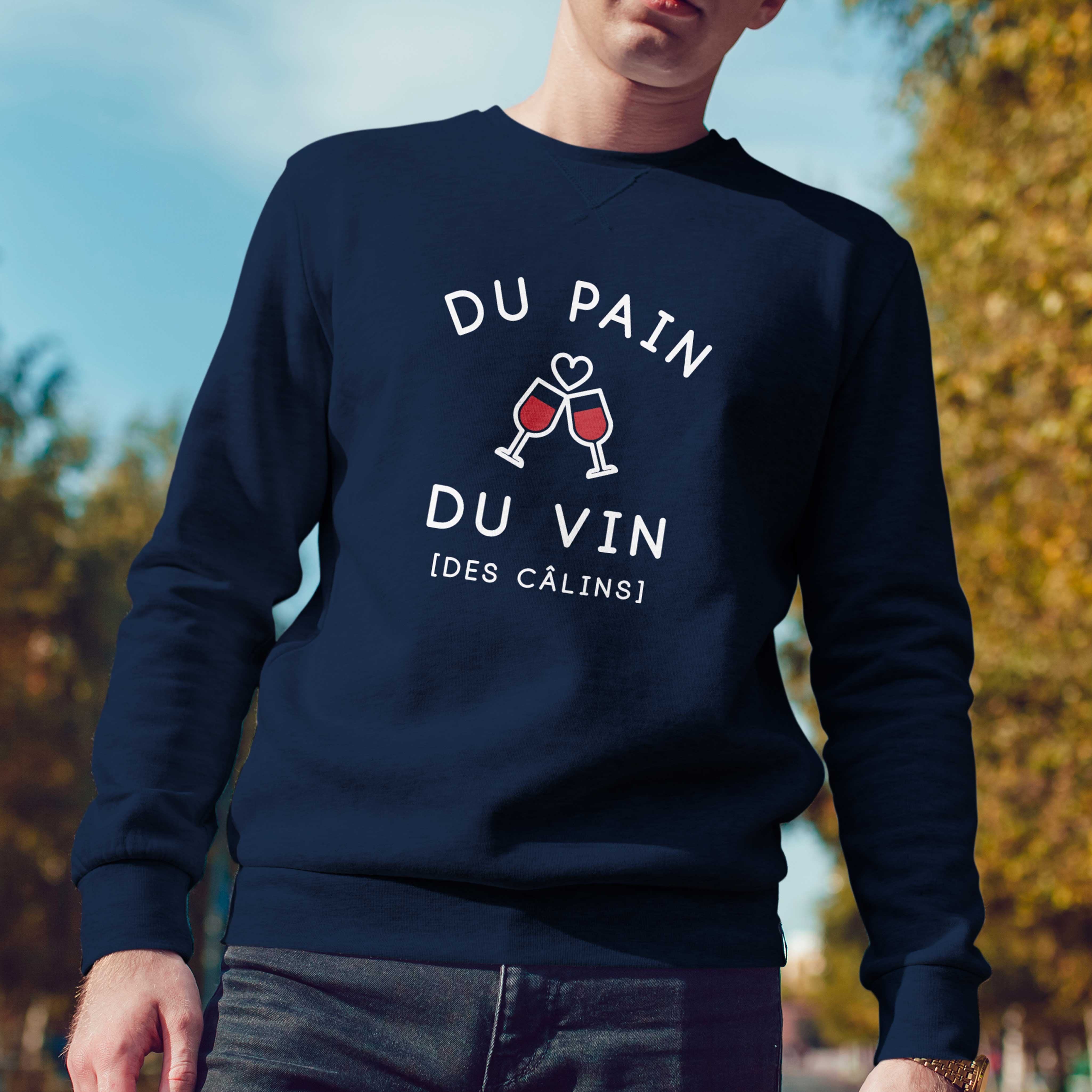 Juste Un T-shirt Sweats Imprimés Du pain du vin sweat-shirt gris chiné apéro