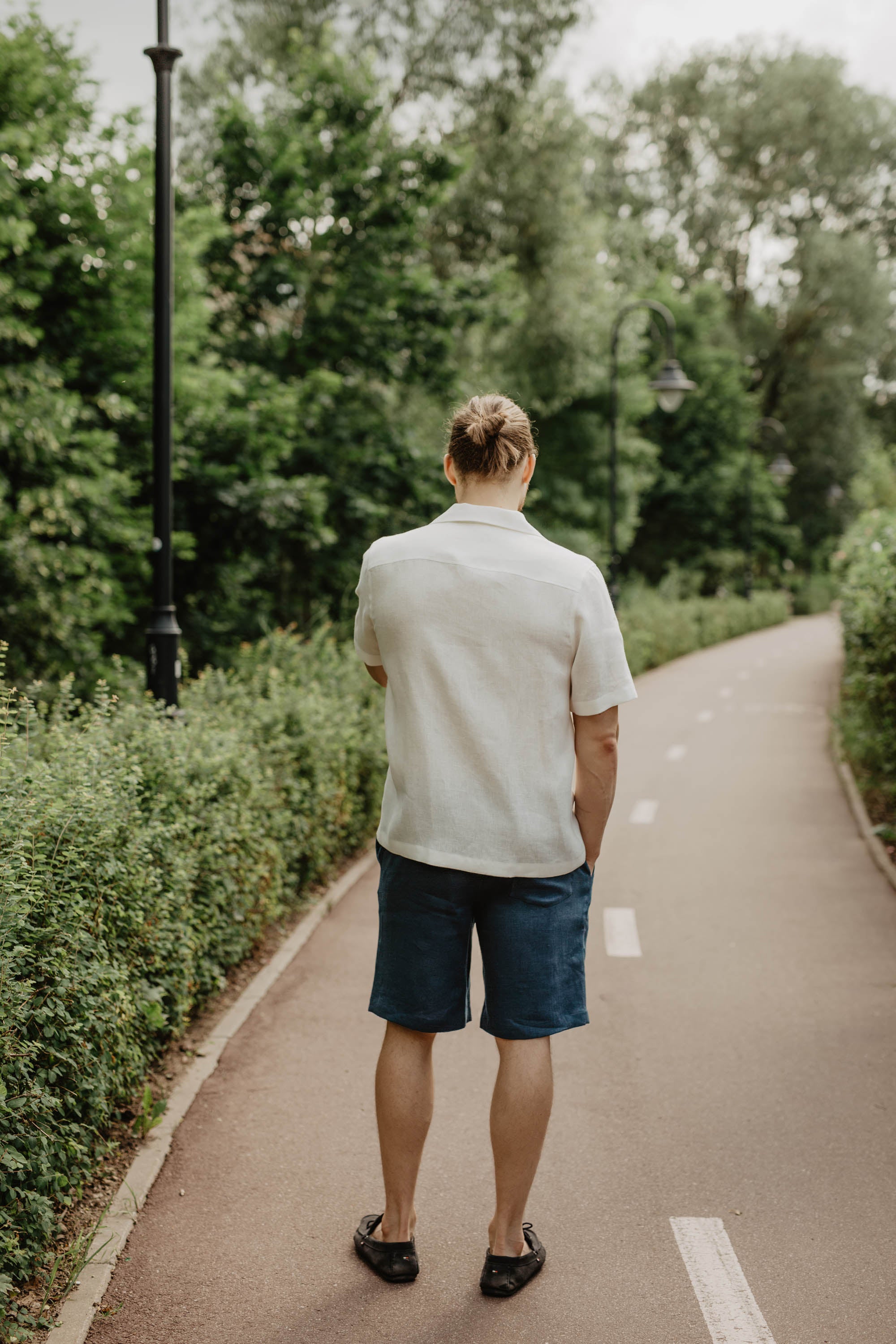 Laumė linen Men's clothing PILĖNAS chemise en lin homme vert forêt