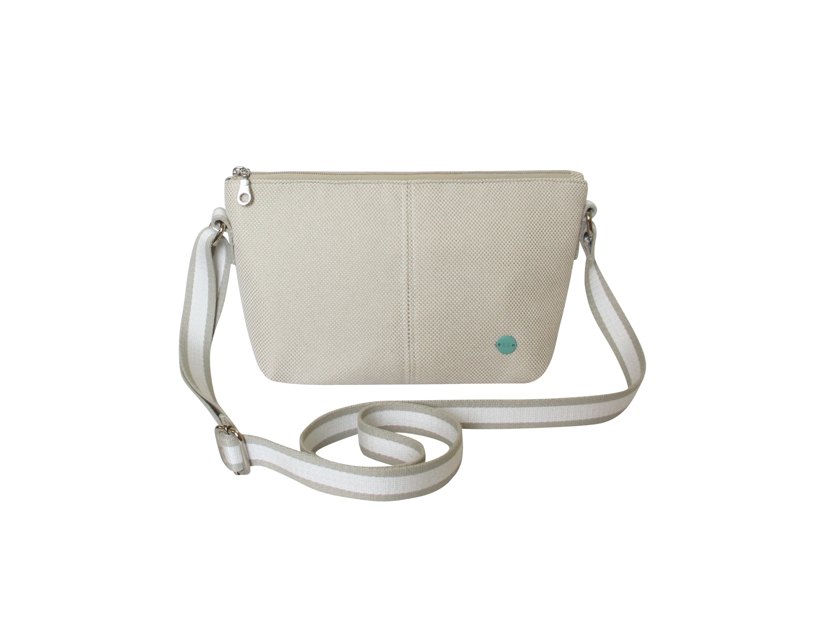 Sourire Multicolore Sacs et pochettes sac écru en toile de coton bandoulière réglable