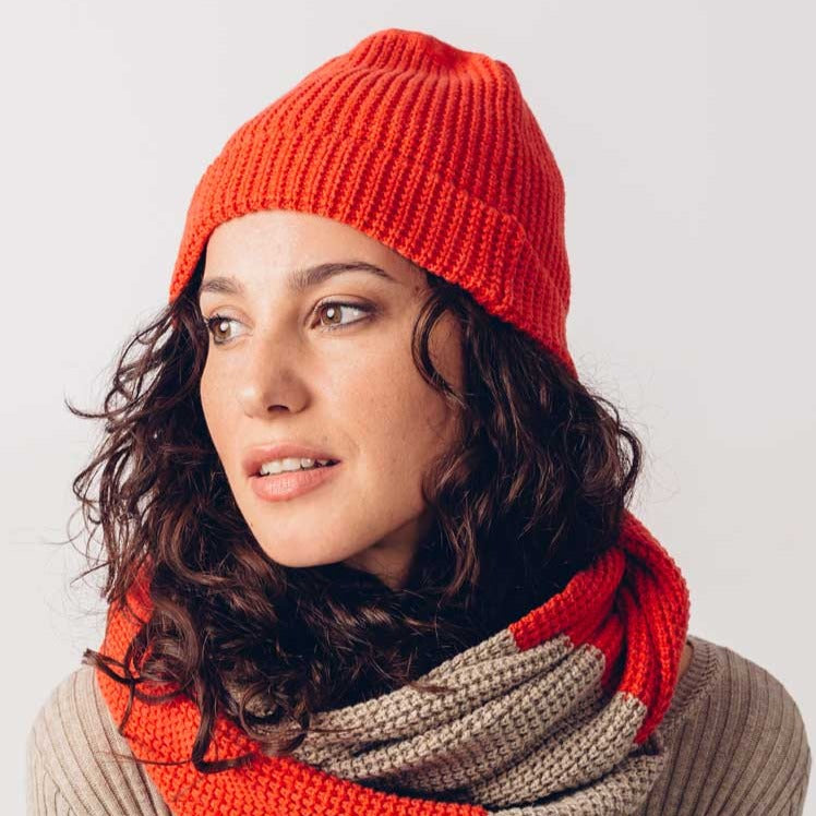 Sourire Multicolore Bonnets Palol bonnet orange coton bio