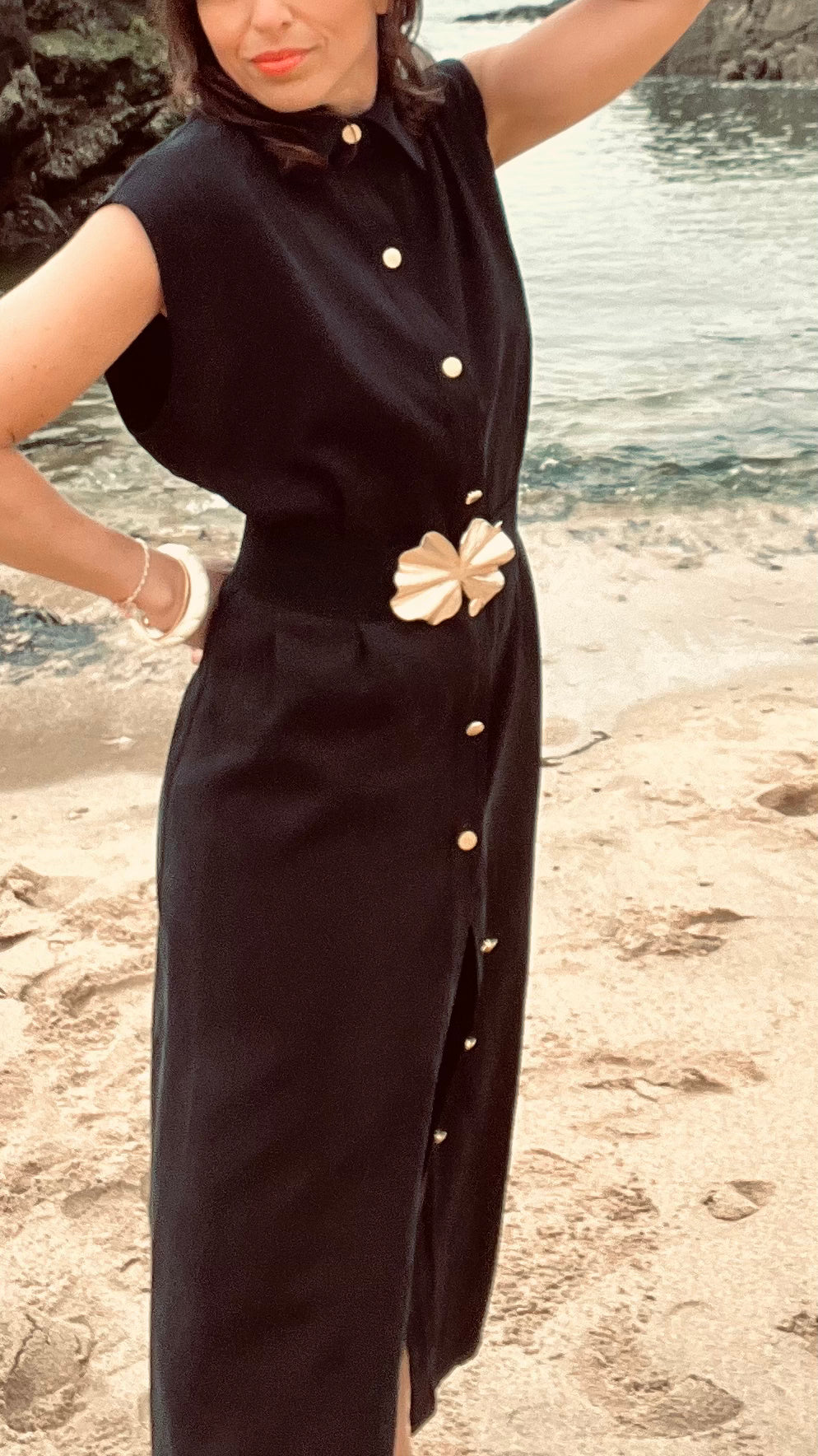 PANTRUCHE Robes PÉNÉLOPE robe longue noire sans manches XS à L
