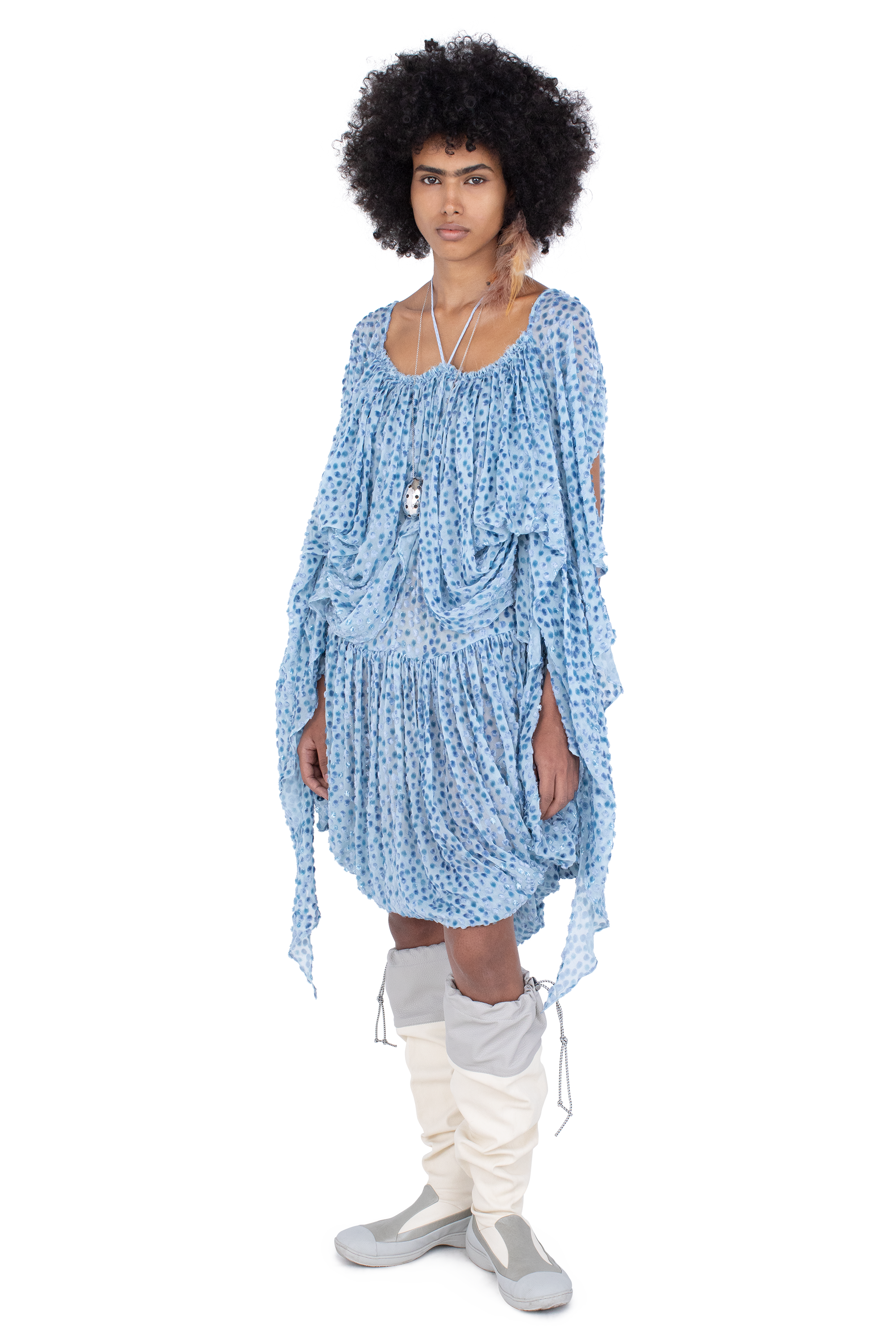 Kiko Kostadinov Dresses KESTREL Dress robe Powder Blue, viscose et soie