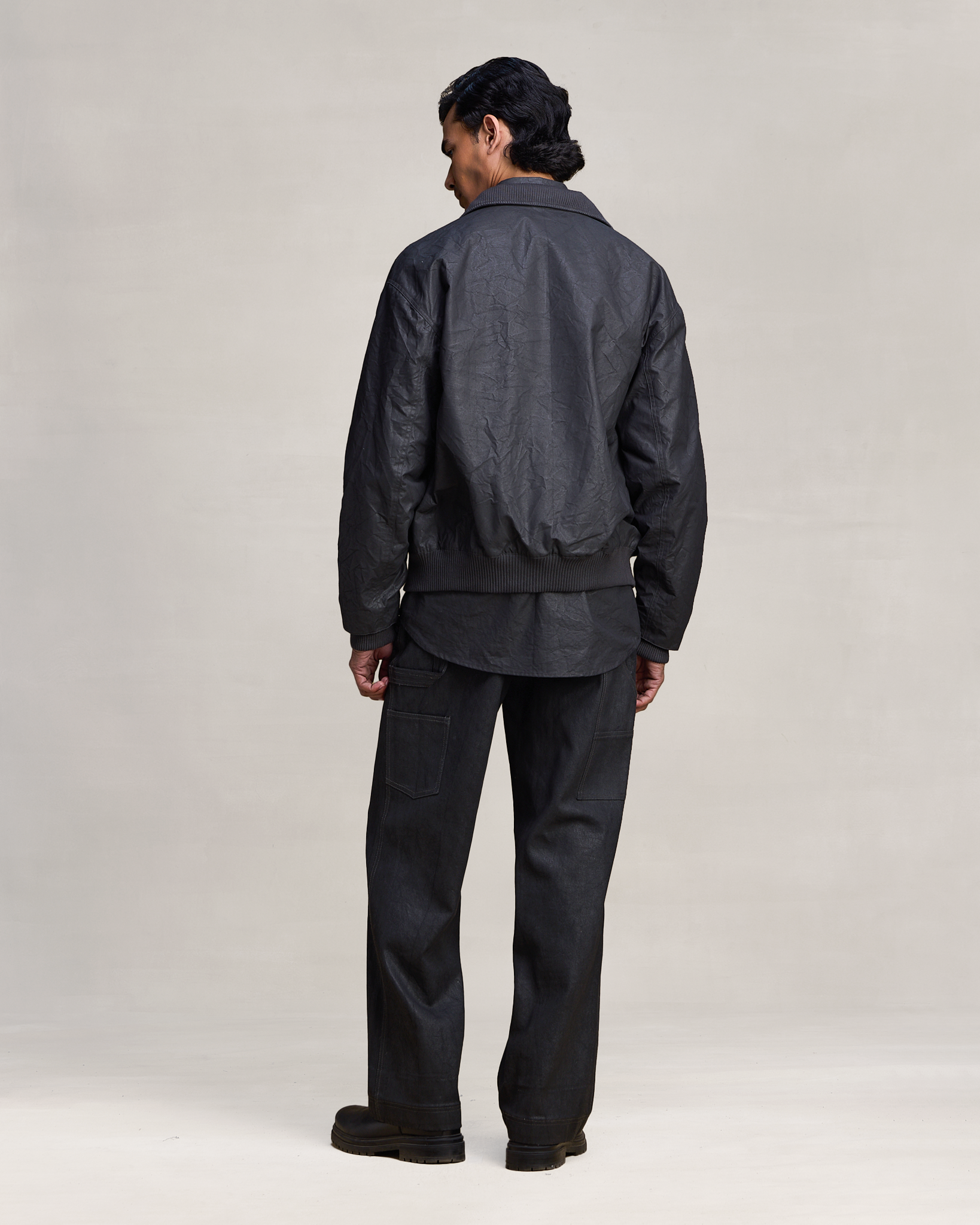 COUNTRYMADE Jackets CRINKLE COATED FLIGHT BOMBER bomber coton enduit