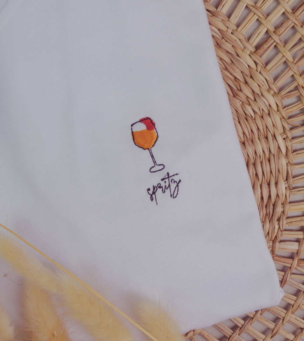 Juste Un T-shirt T-shirts Brodés Cocktail Spritz t-shirt coton bio