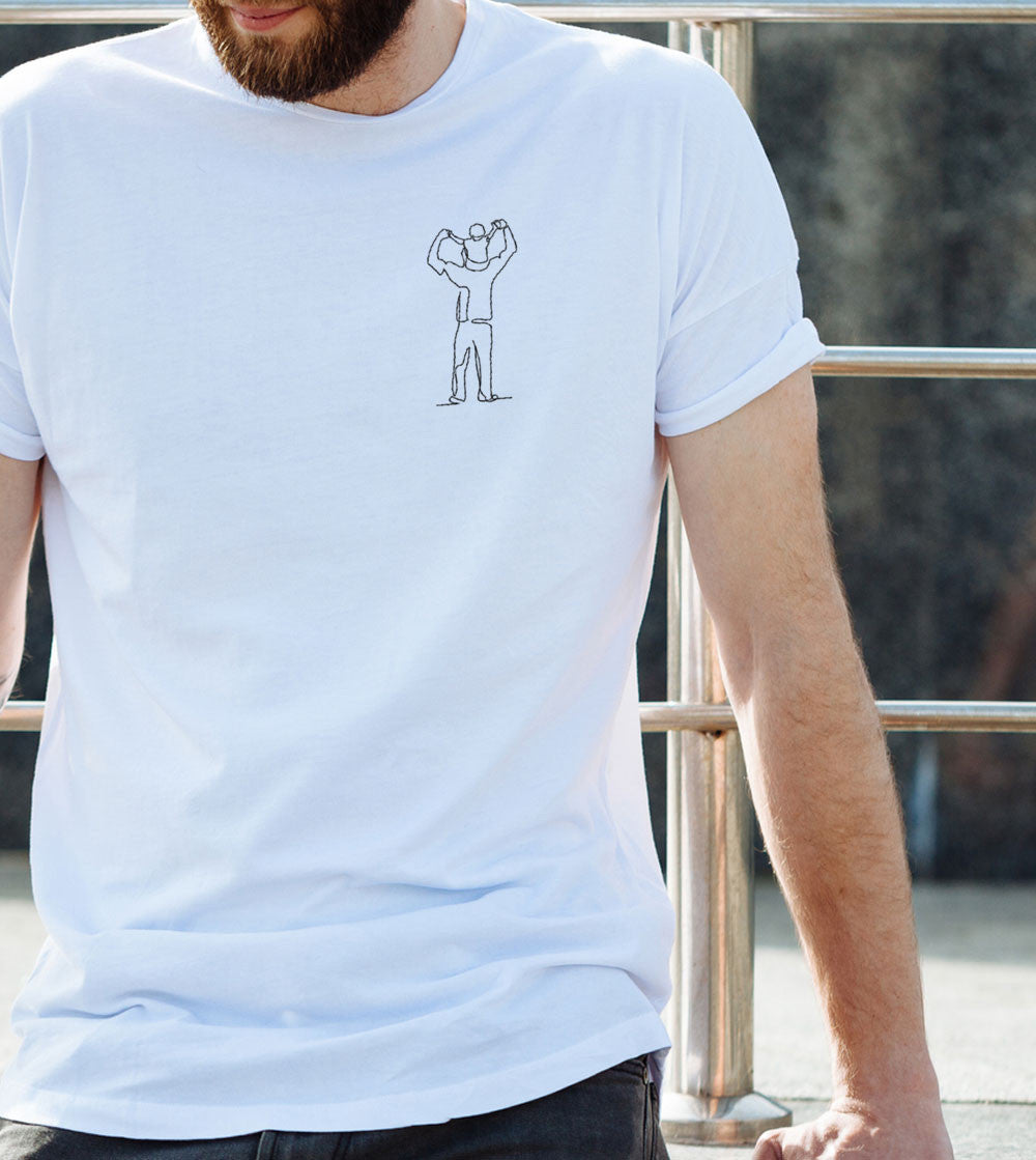 Juste Un T-shirt T-shirts Brodés Papa Fiston t-shirt brodé bleu marine