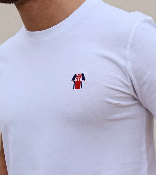 Juste Un T-shirt T-shirts Brodés PSG t-shirt brodé blanc