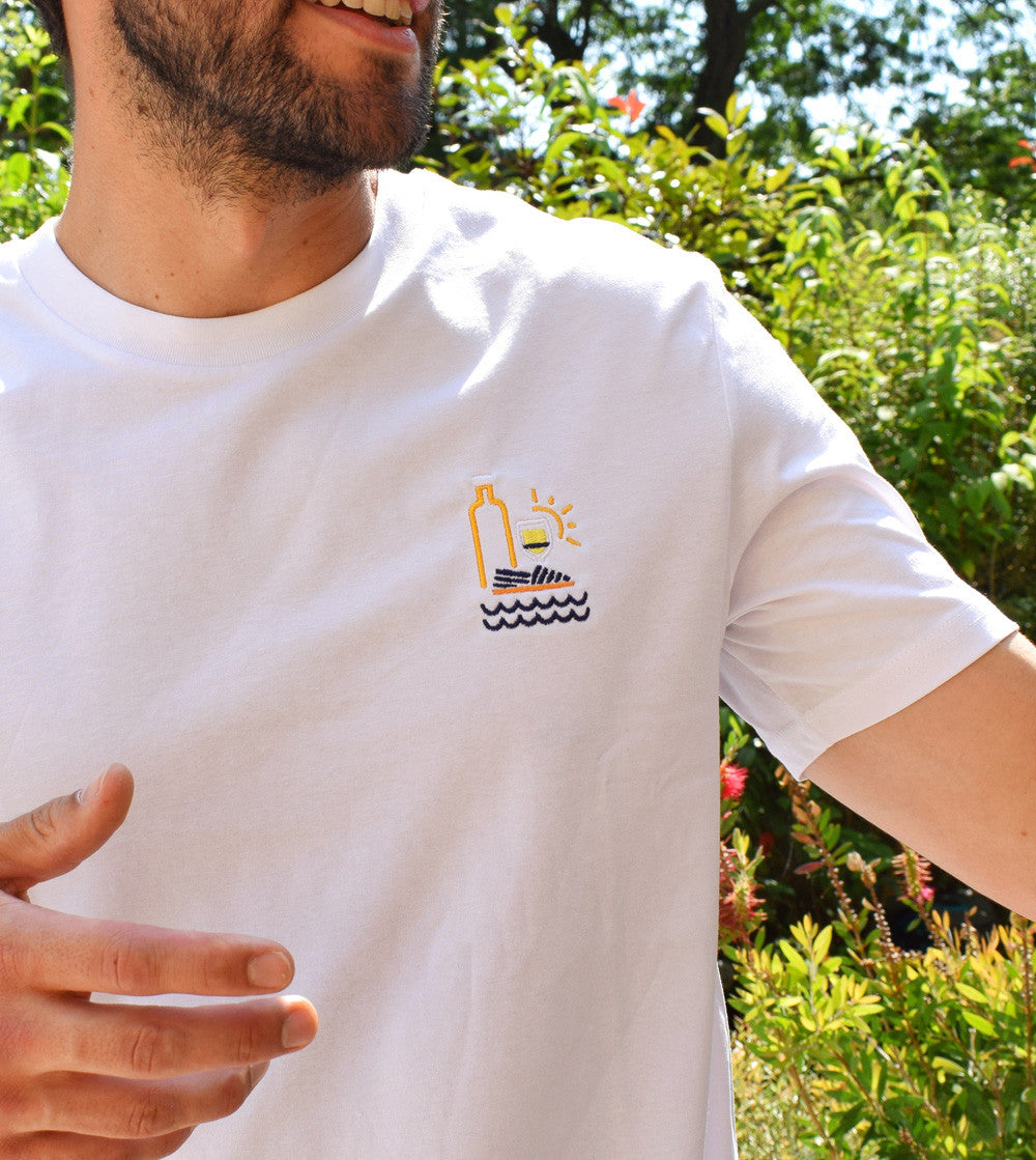 Juste Un T-shirt T-shirts Brodés Espadrille T-shirt brodé coton bio