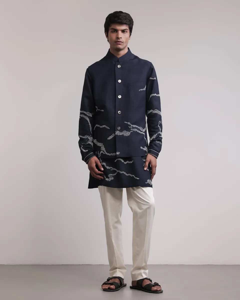 COUNTRYMADE Nehru Jackets Trail Marker Bundi Set ensemble bundi kurta brodé