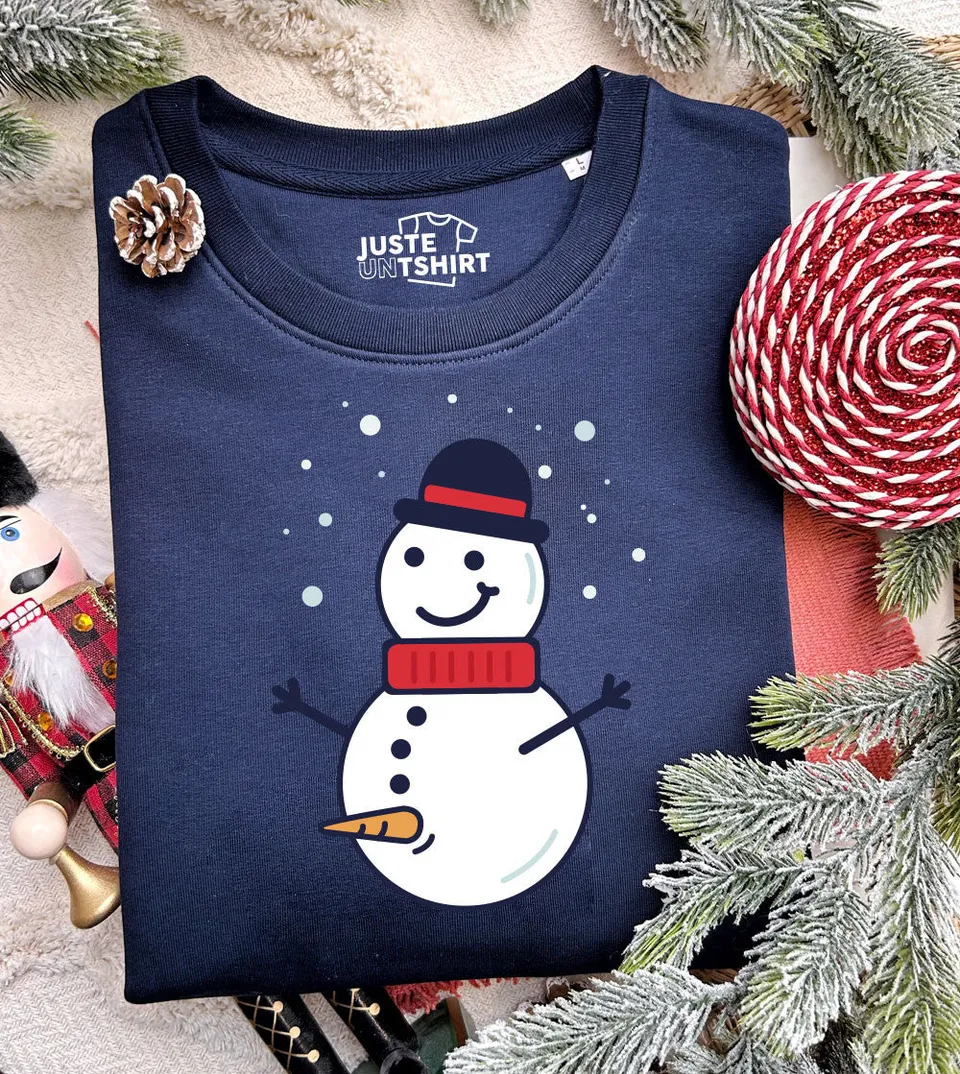 Juste Un T-shirt Sweats Imprimés Bonhomme de neige sweat imprimé