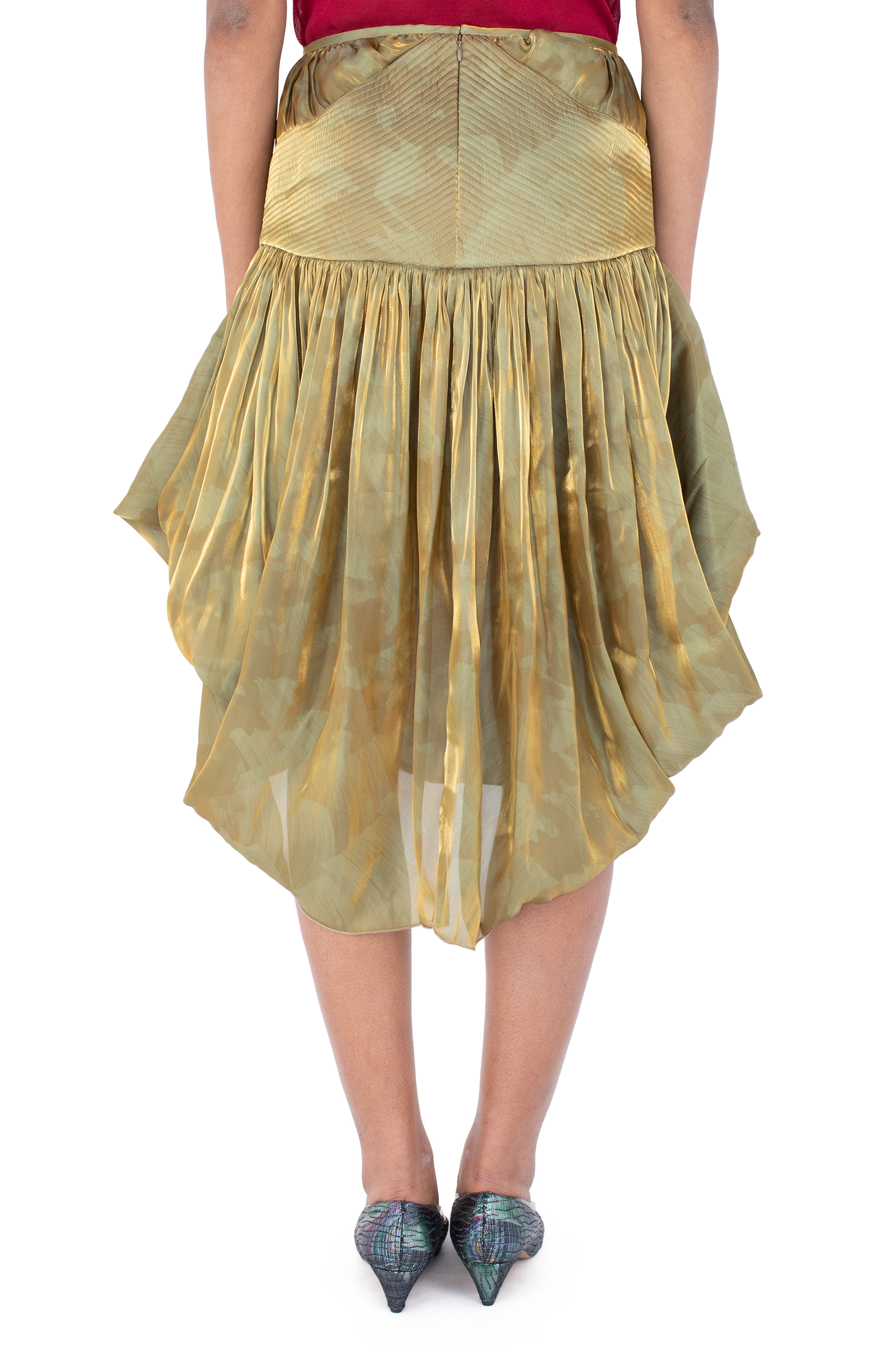Kiko Kostadinov Bottoms TAWNY Mid-Lenght Skirt jupe Gold Brush