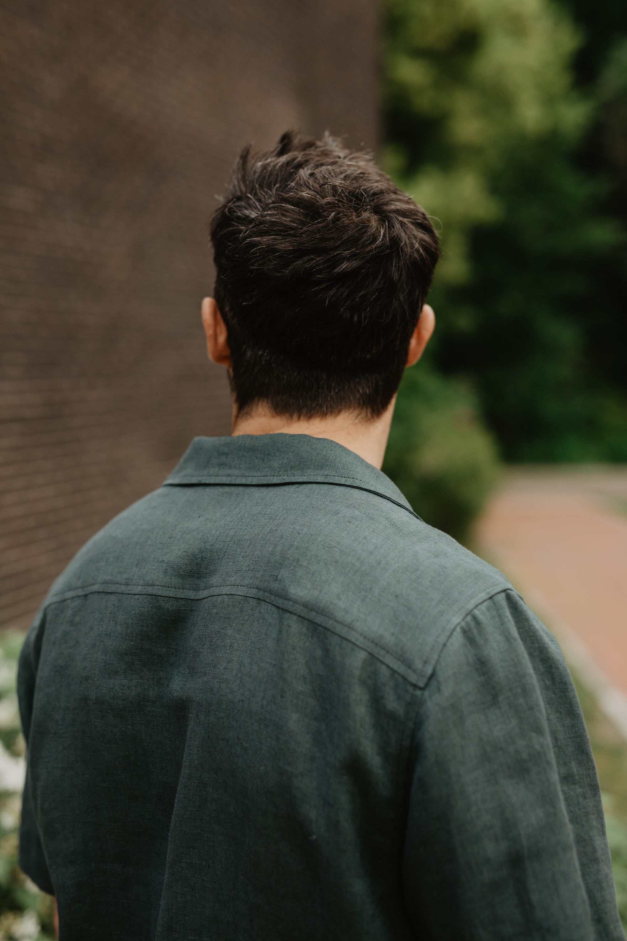 Laumė linen Men's clothing PILĖNAS chemise en lin homme vert forêt