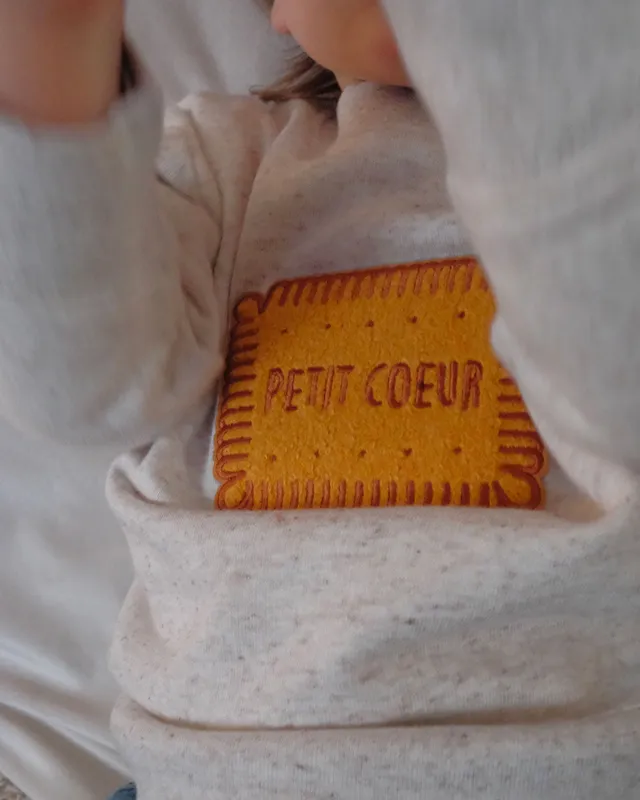 Juste Un T-shirt Bébé Petit Coeur sweat brodé coton biologique