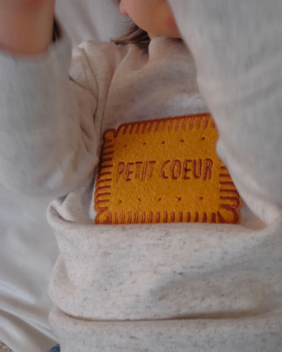 Juste Un T-shirt Bébé Petit Coeur sweat brodé coton biologique