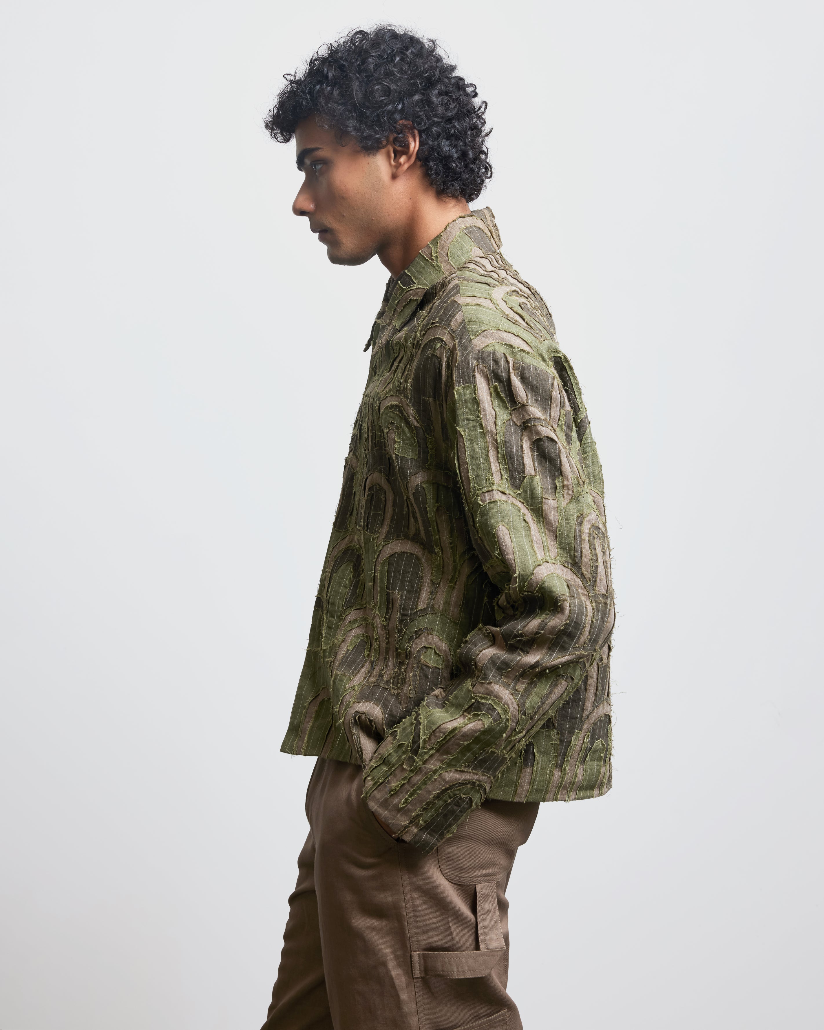 COUNTRYMADE Jackets FRAY APPLIQUE MULTI ARCH JACKET veste en lin à appliqués