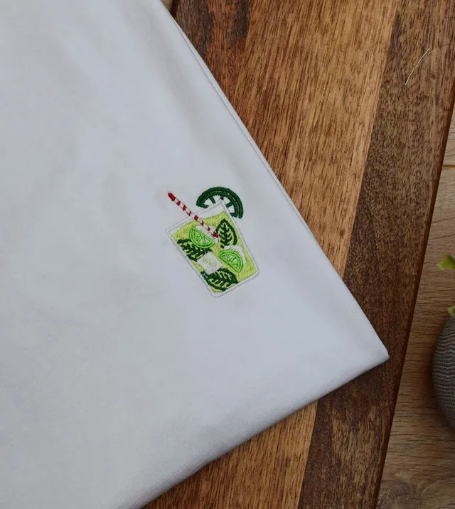 Juste Un T-shirt T-shirts Brodés Mojito brodé coton bio