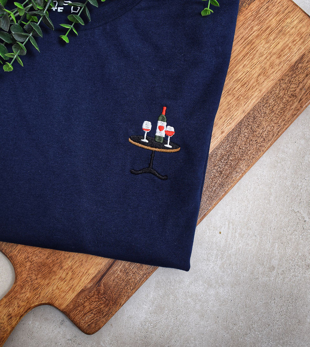 Juste Un T-shirt T-shirts Brodés Bistrot T-shirt brodé coton biologique