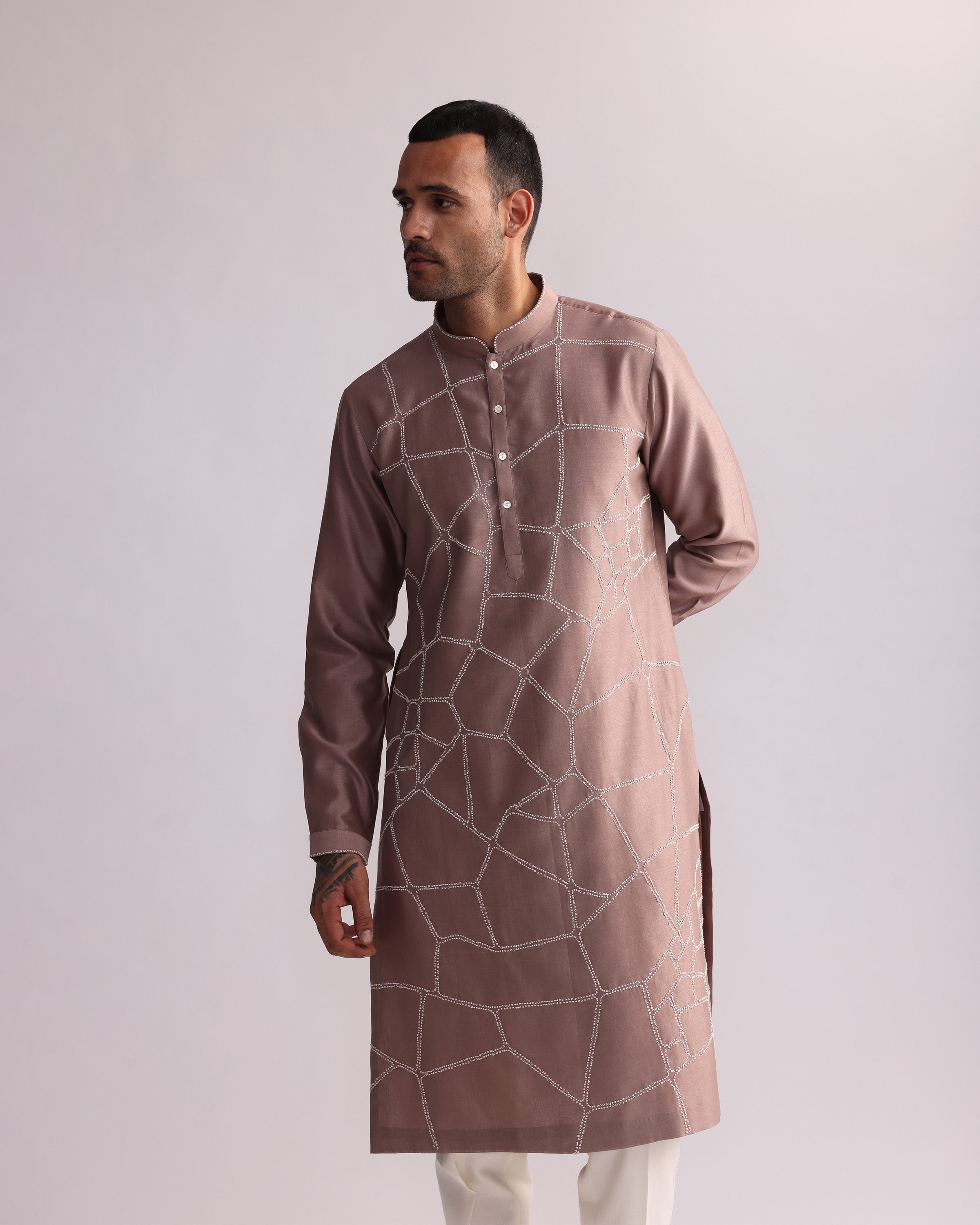 COUNTRYMADE Kurtas NORMANDY PLACEMENT KURTA SET ensemble kurta brodé
