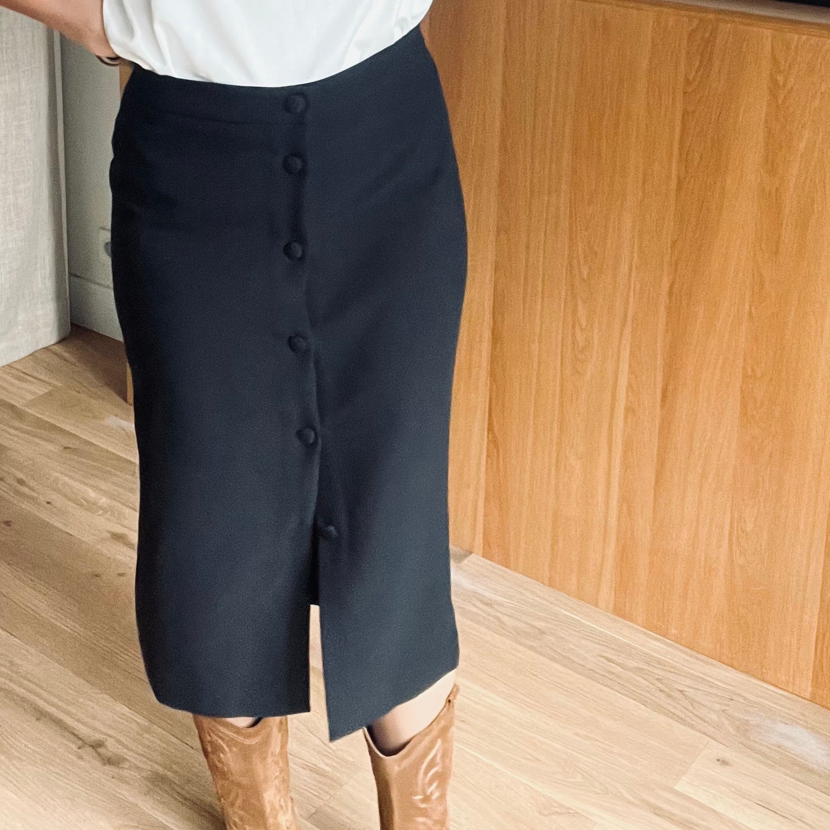 PANTRUCHE Jupes CHELSEA jupe midi noire XS–XL épaisse