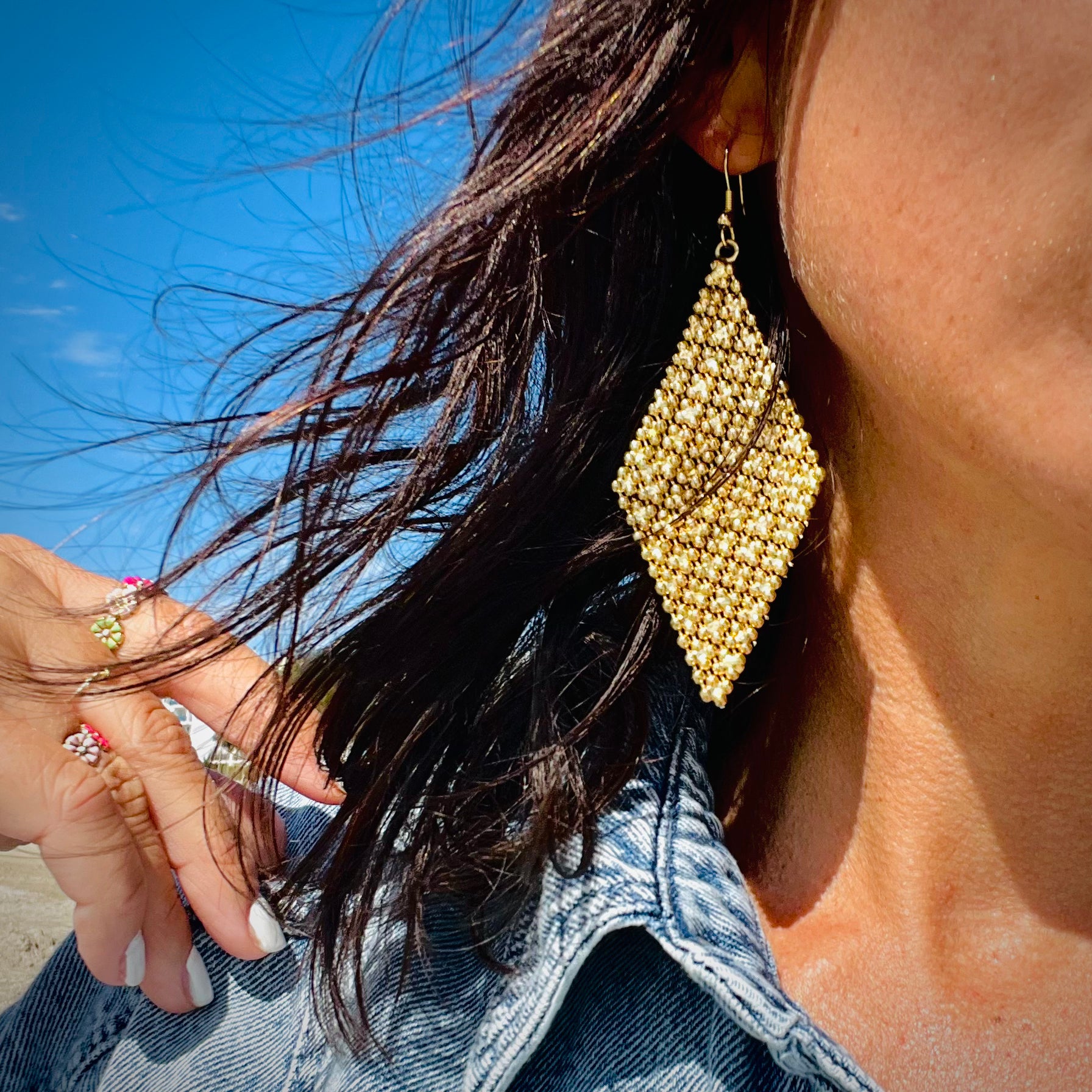 PANTRUCHE Boucles d'oreilles MARILYN losange doré