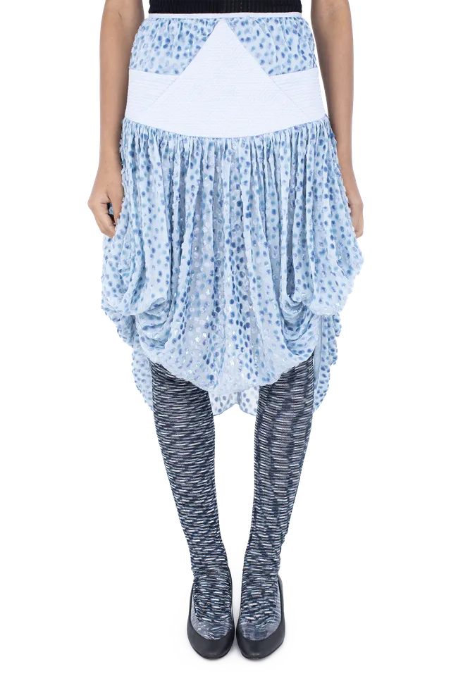Kiko Kostadinov Bottoms TAWNY Mid-Lenght Skirt jupe Powder Blue soie