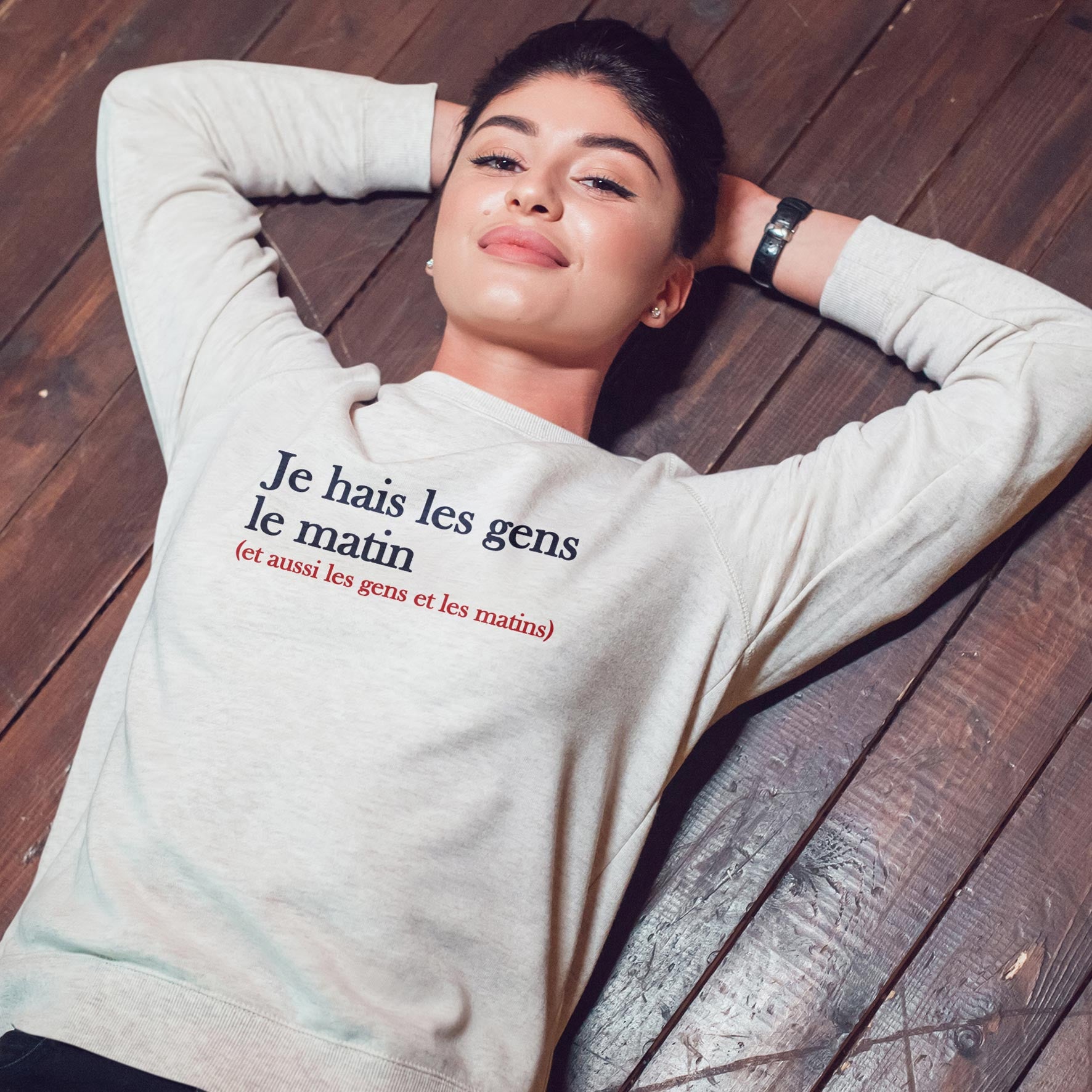 Juste Un T-shirt Sweats Imprimés Je hais les gens sweat femme humour