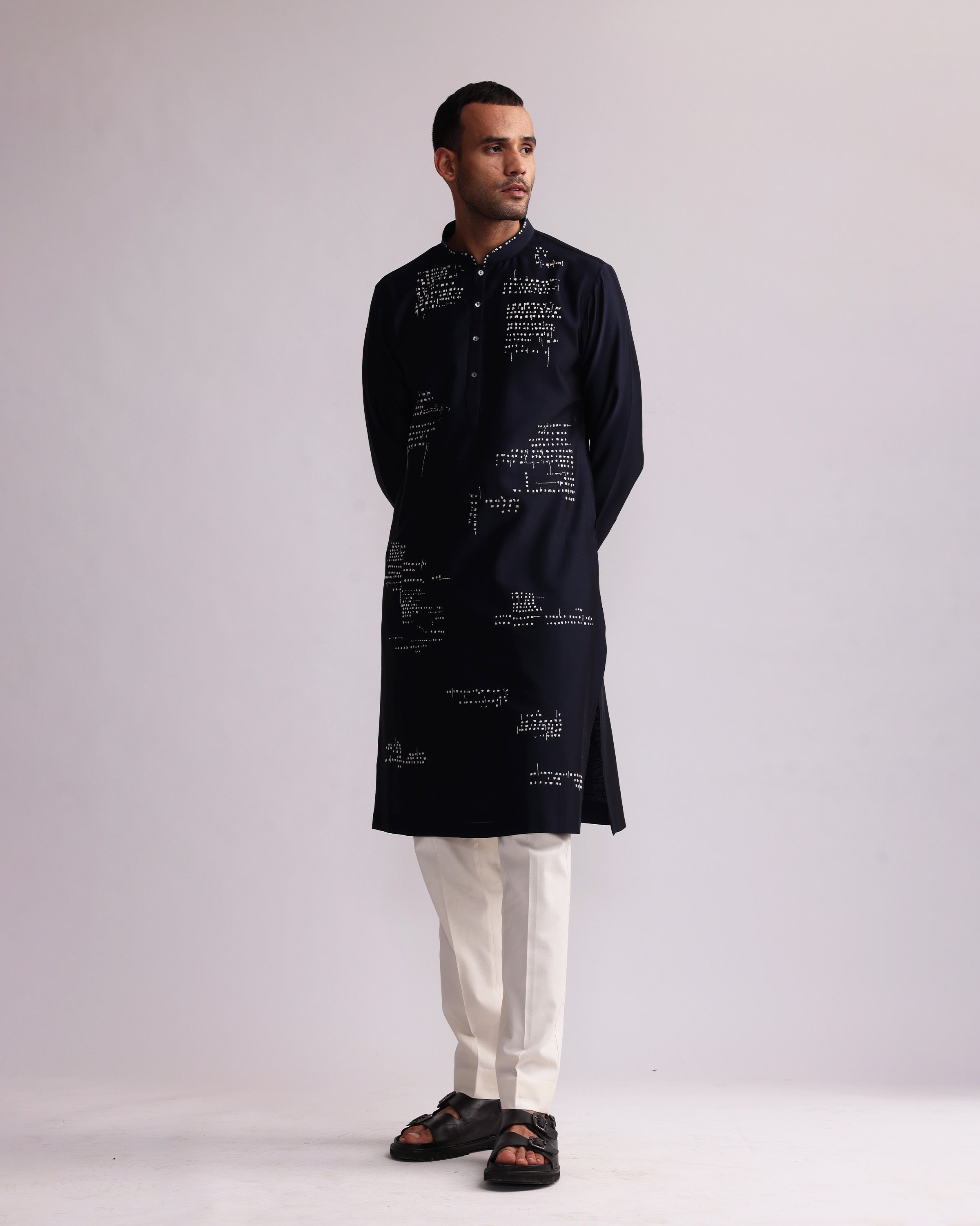 COUNTRYMADE Kurtas Asemic Placement Kurta brodée coupe regular