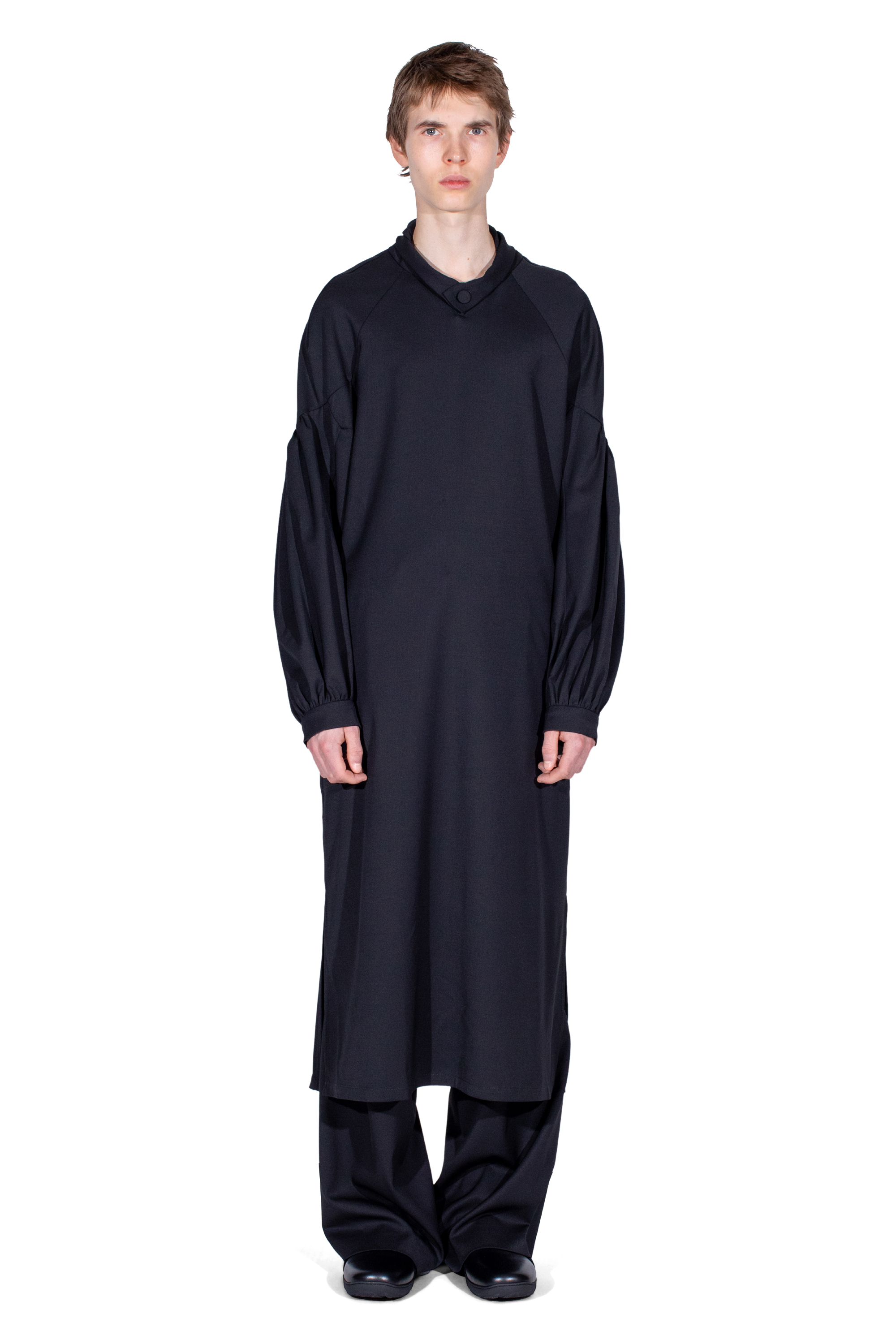 Kiko Kostadinov Shirts EVERS Long Shirt chemise Crow Black laine légère