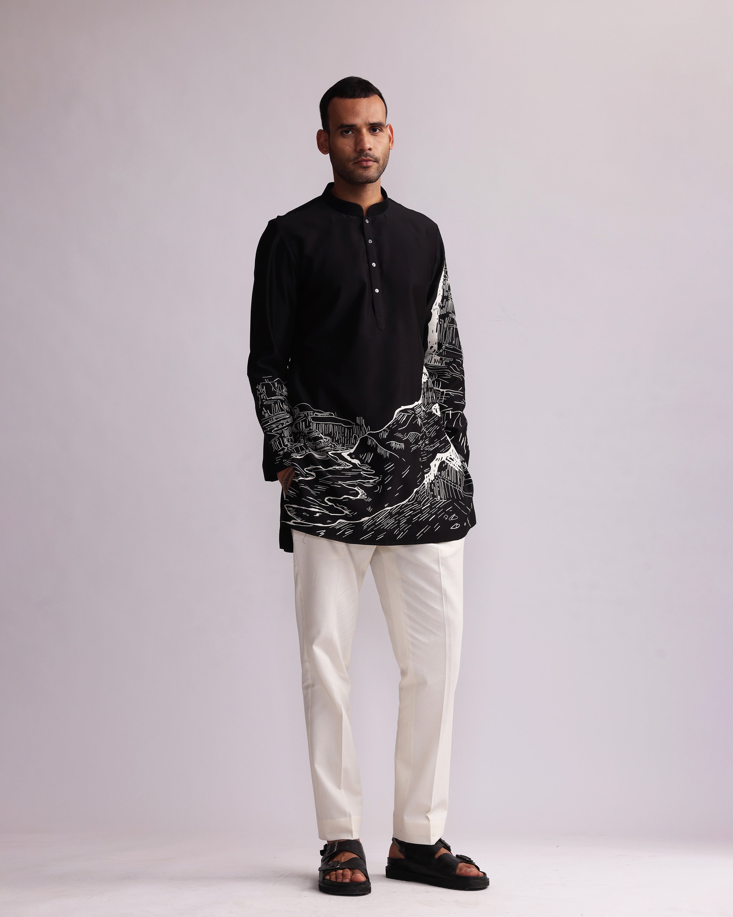 COUNTRYMADE No Man’s Land Canyon ensemble kurta brodé chanderi
