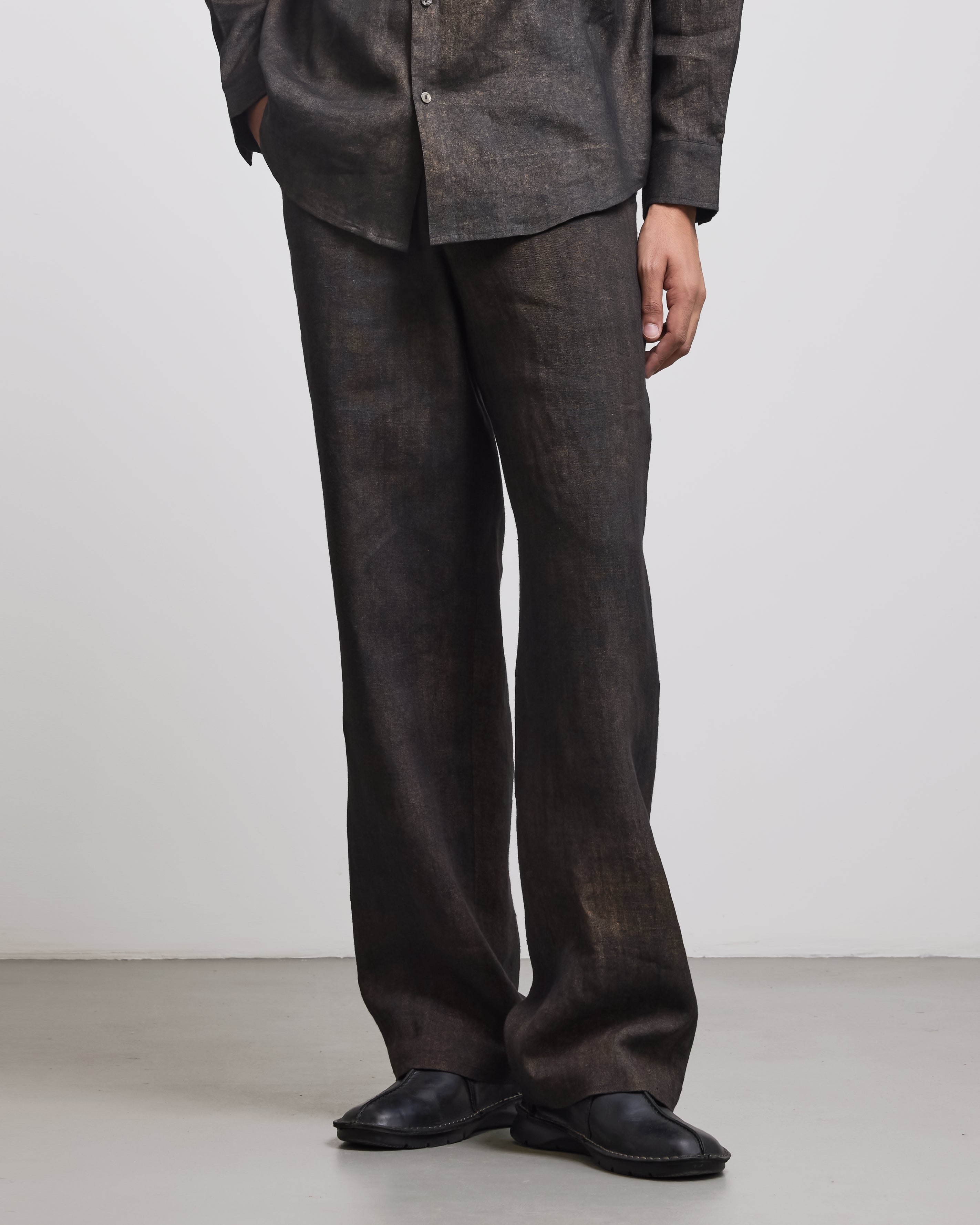 COUNTRYMADE Trousers BRONZE COATED TROUSER pantalon lin bronze