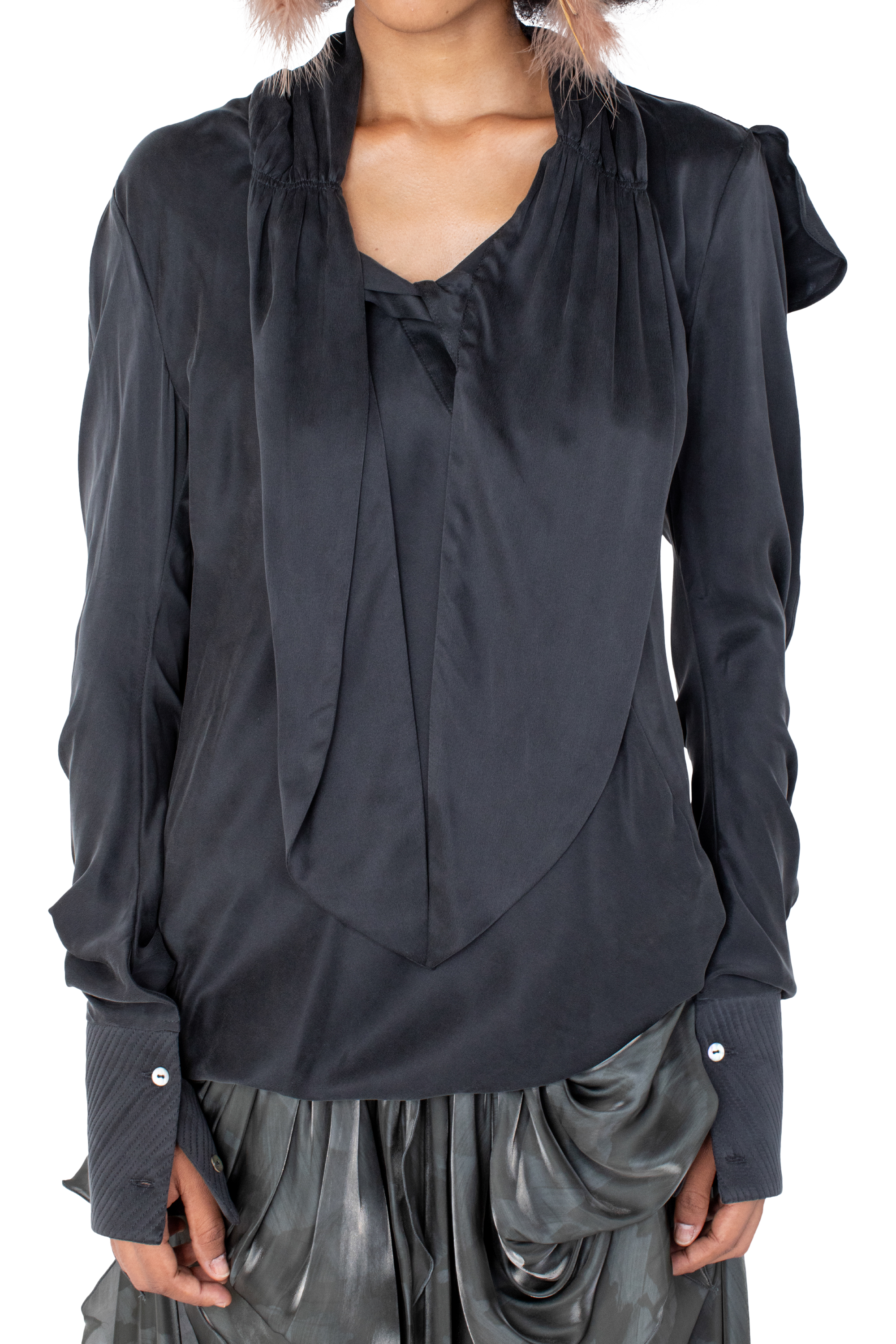 Kiko Kostadinov Tops EVELYN Blouse blouse Sheen Black soie