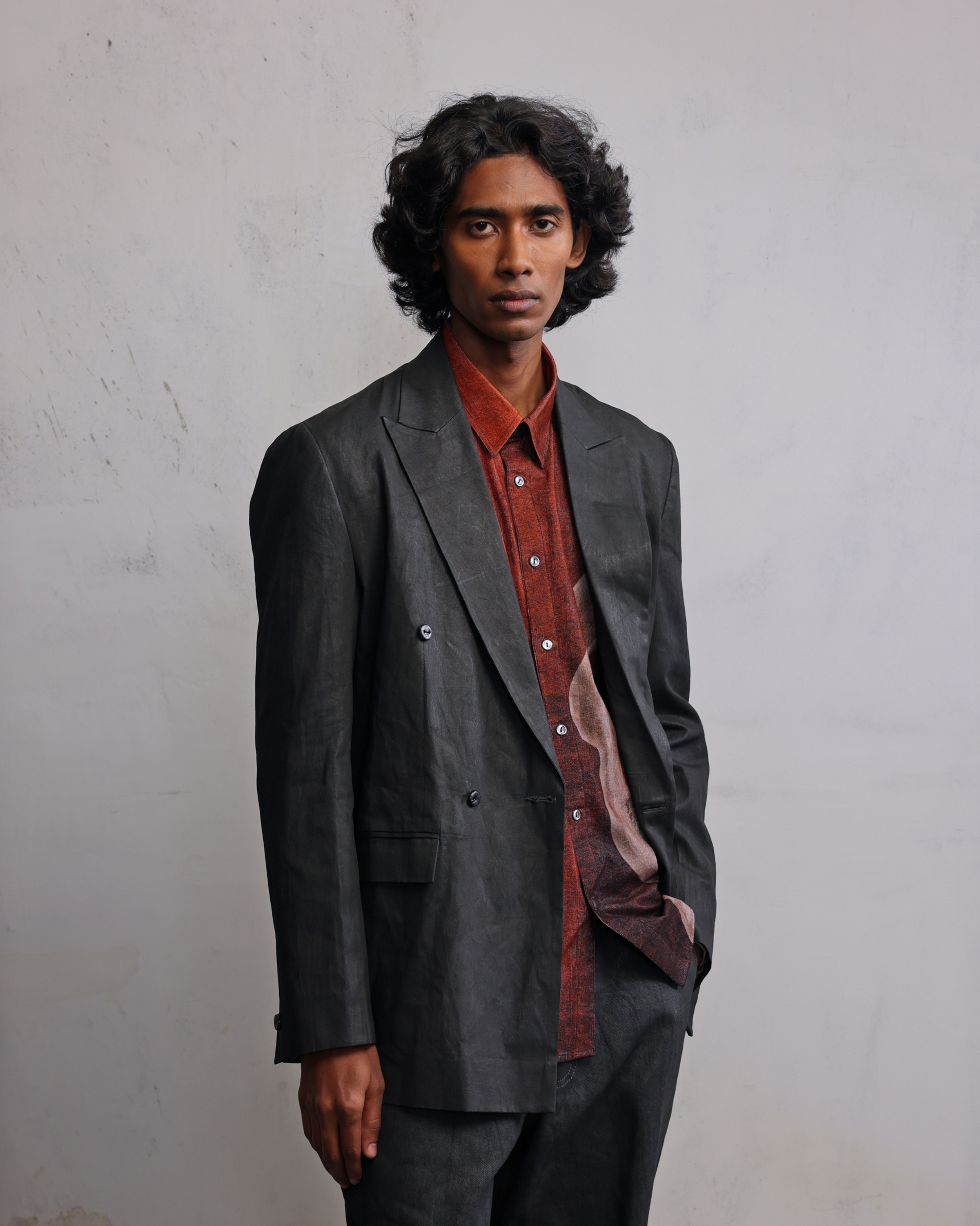 COUNTRYMADE Jackets Metal coated double breasted blazer en denim métallisé