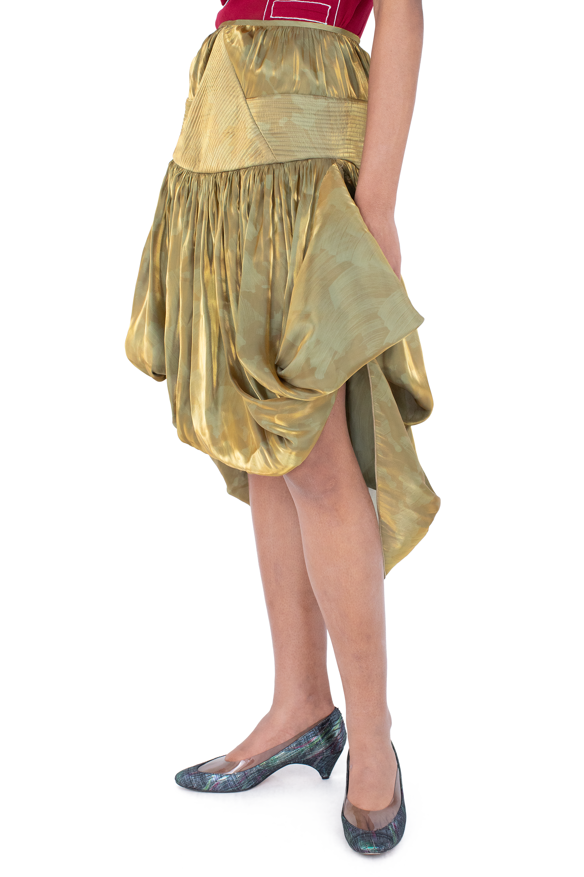 Kiko Kostadinov Bottoms TAWNY Mid-Lenght Skirt jupe Gold Brush