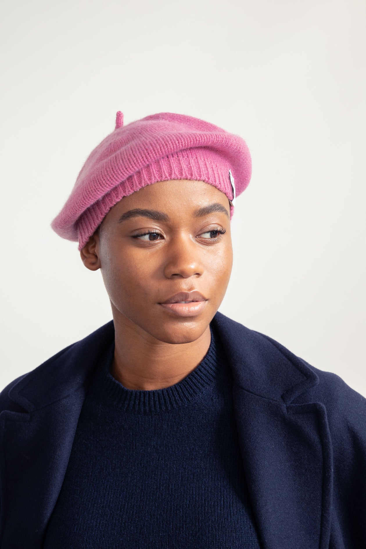 Rifo Bonnets Béret Nicole béret cachemire recyclé rose bonbon