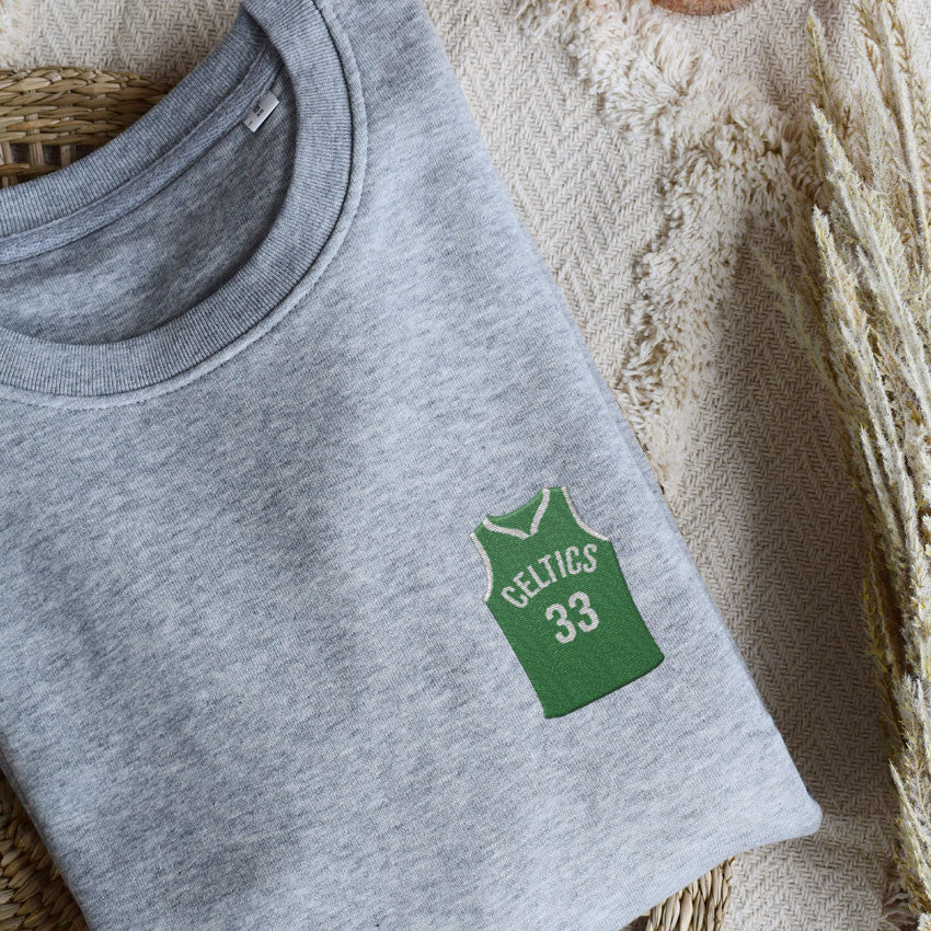 Juste Un T-shirt Sweats Brodés Celtics sweat gris chiné basket