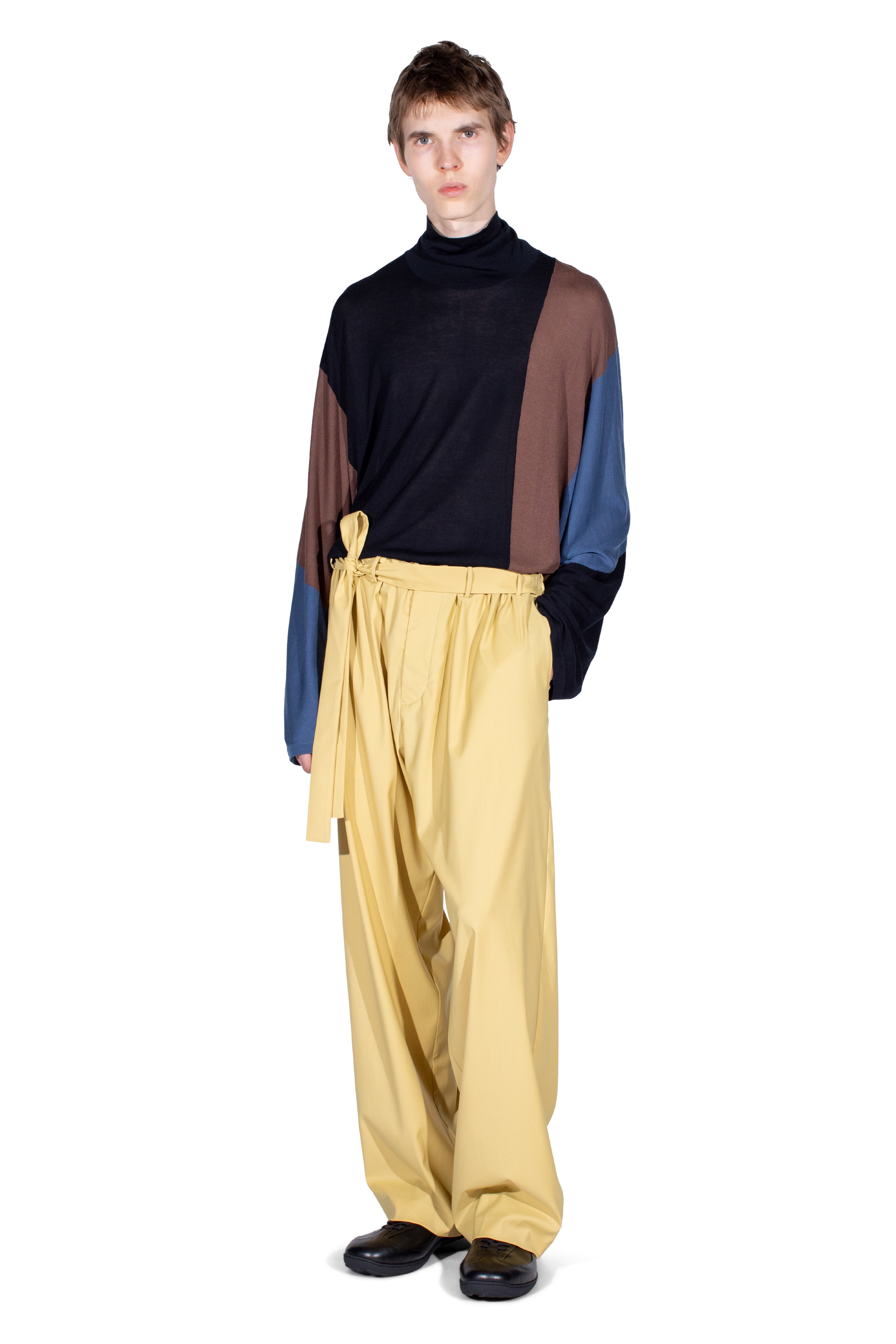 Kiko Kostadinov Bottoms LAAN Gathered Trousers pantalon Mimosa en laine