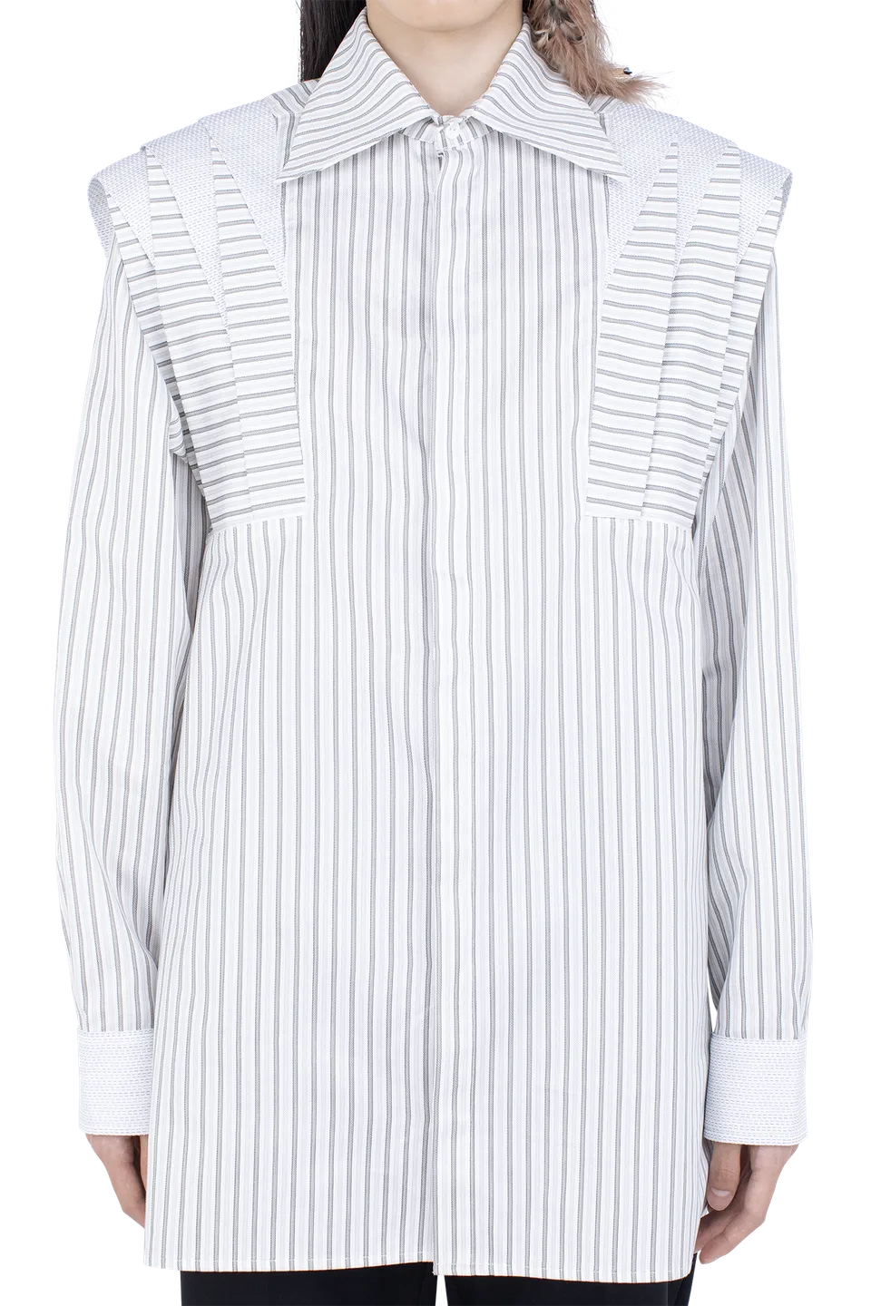 Kiko Kostadinov Shirts HERMEN Shirt chemise Khaki & Beige / White & Navy en coton