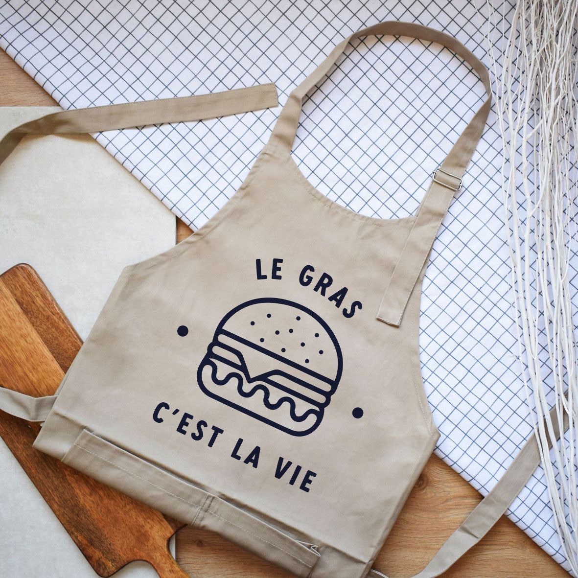 Juste Un T-shirt Tabliers Tablier Le gras c'est la vie tablier cuisine humour couleur au choix