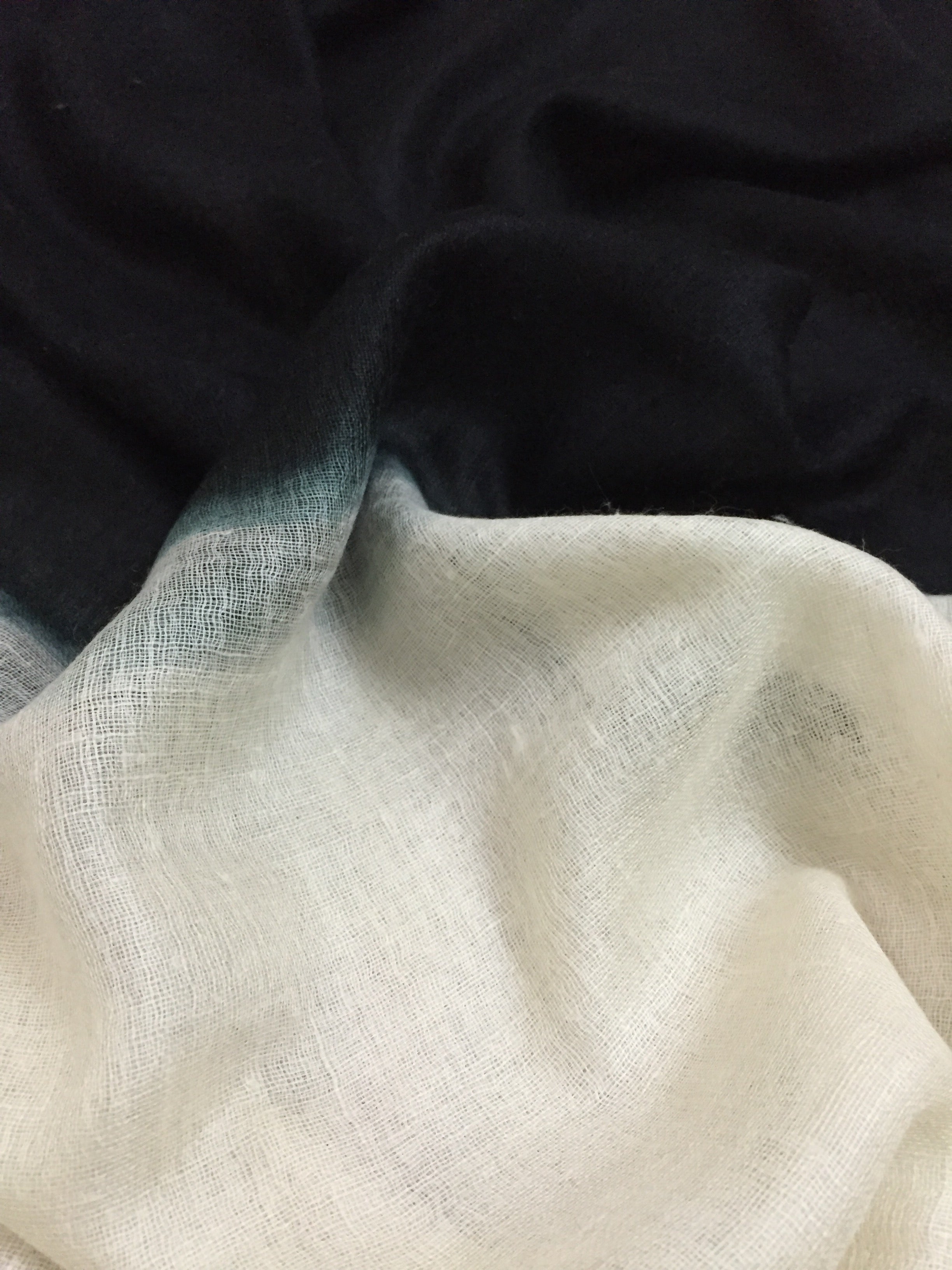 COUNTRYMADE Accessories Black & Ecru Ombre Scarf écharpe cachemire 70 x 200 cm