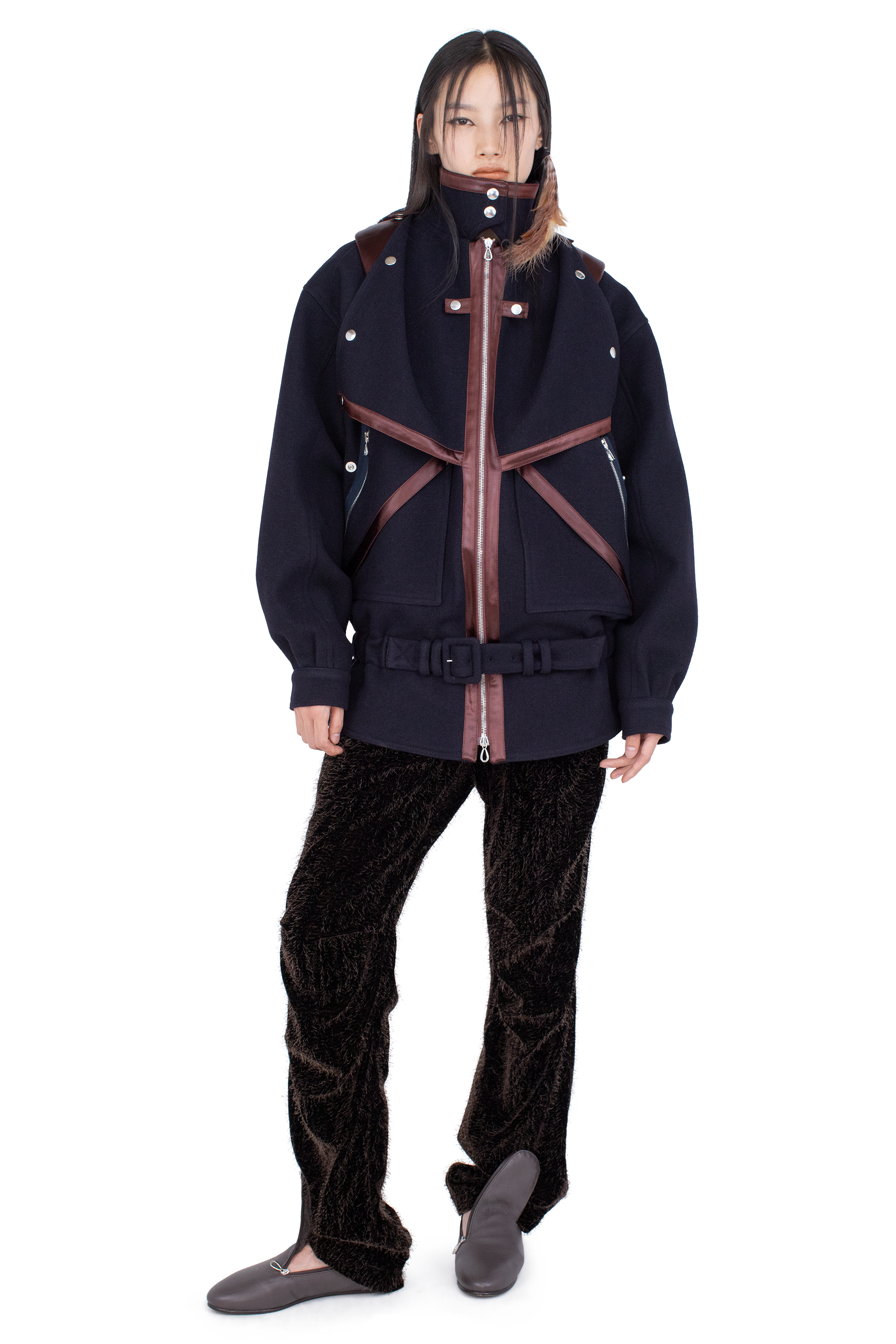Kiko Kostadinov Outerwear HERON Belted Jacket veste Midnight Blue