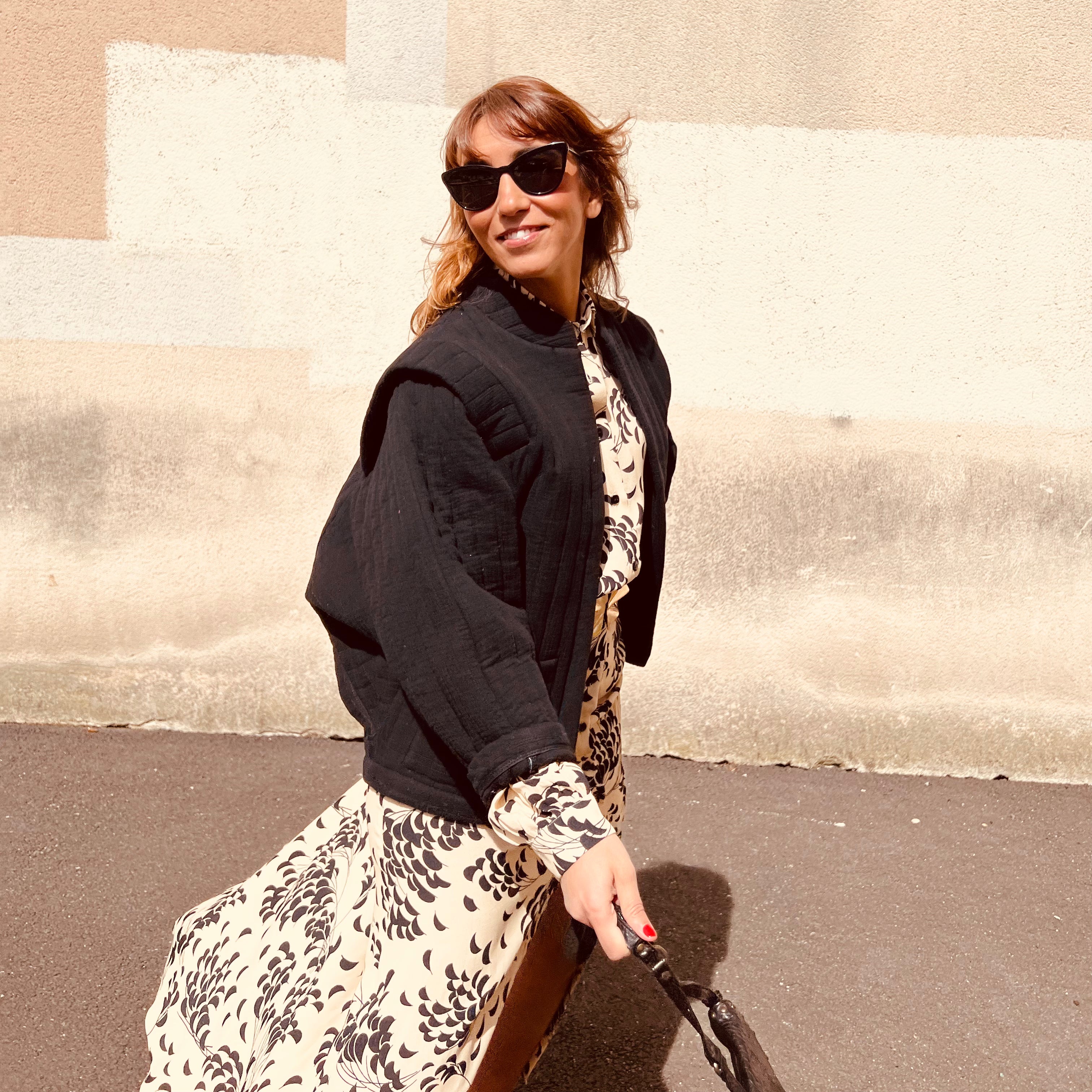 PANTRUCHE Vestes Veste ISADORA noir veste matelassée en coton
