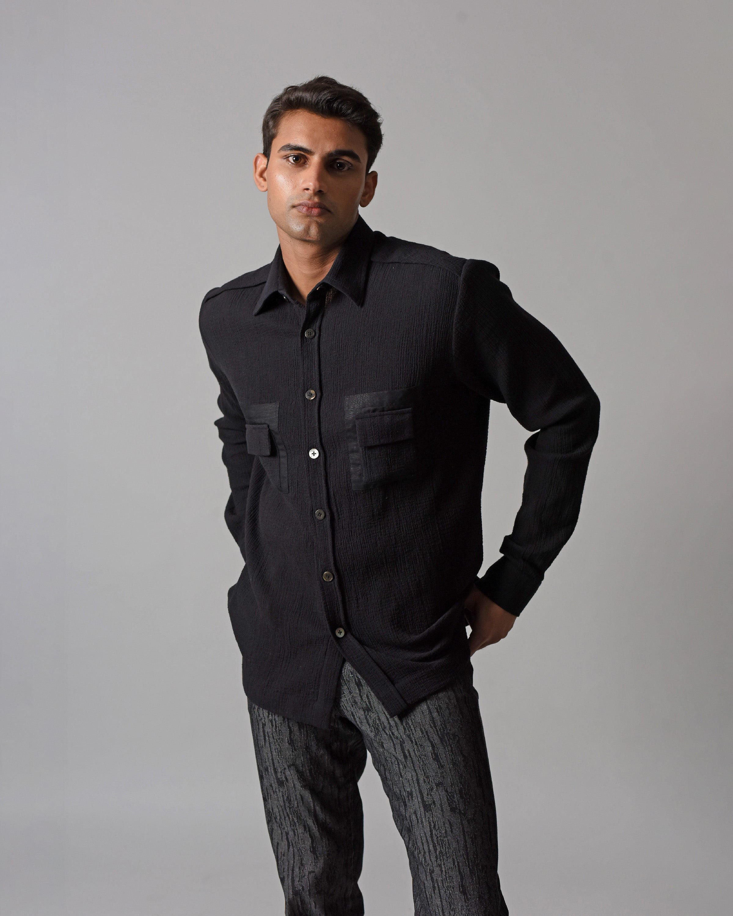 COUNTRYMADE Shirts JUXTAPOSED TEXTURED SHIRT chemise coton texturée